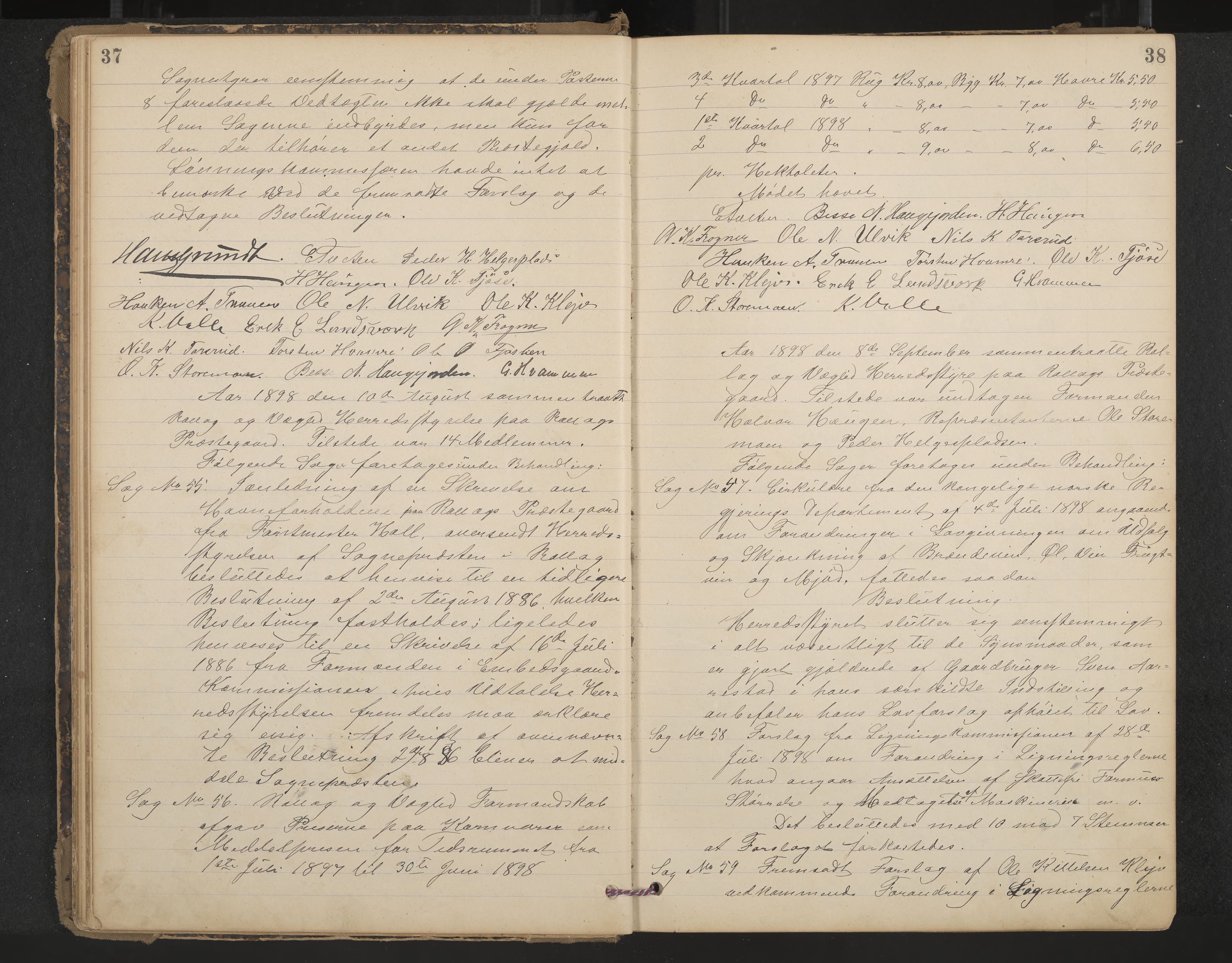 Rollag formannskap og sentraladministrasjon, IKAK/0632021-2/A/Aa/L0004: Møtebok, 1897-1909, p. 37-38