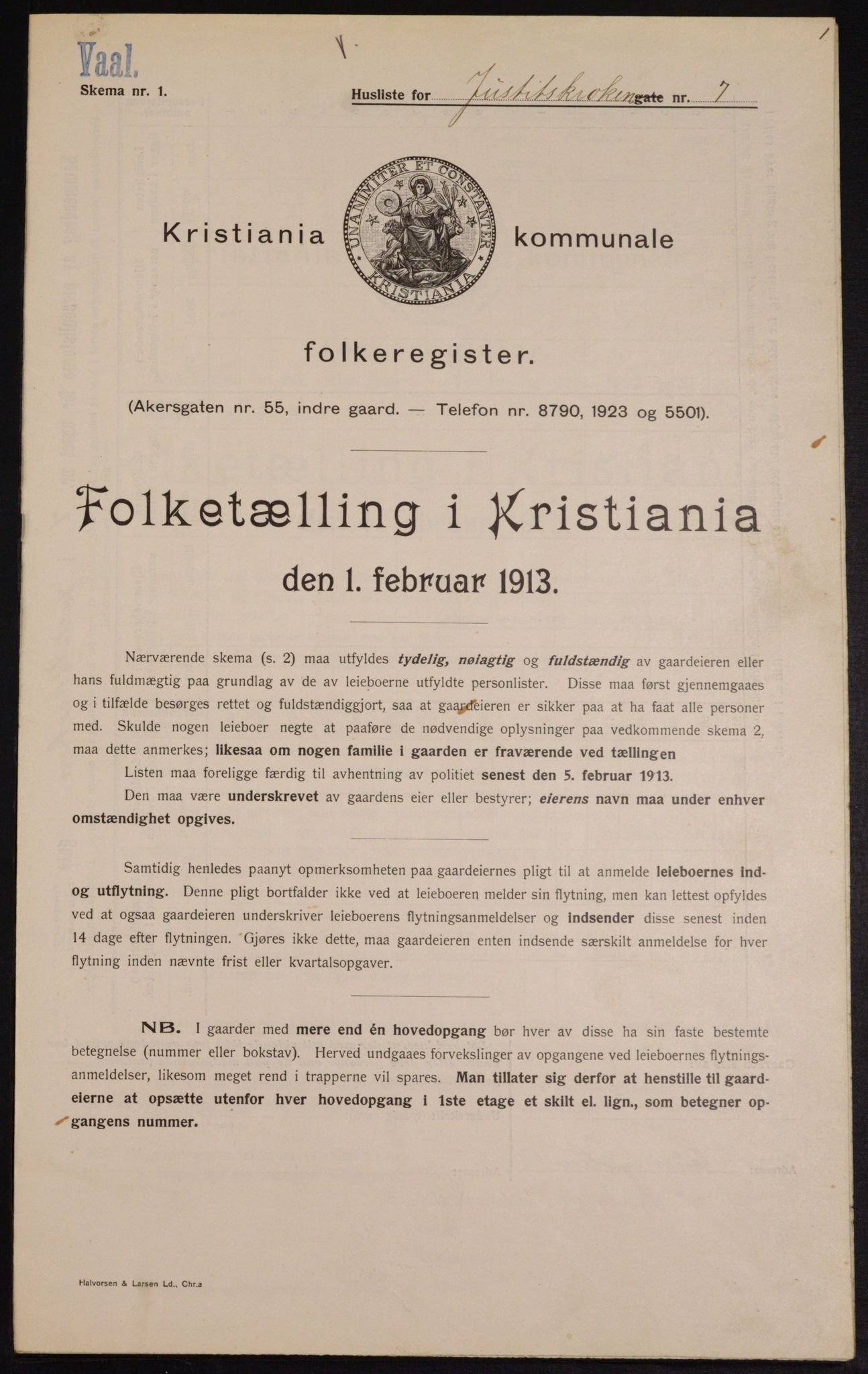 OBA, Municipal Census 1913 for Kristiania, 1913, p. 47450