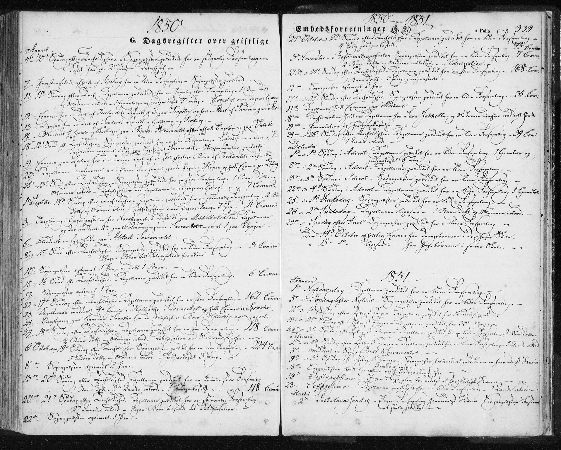 Ministerialprotokoller, klokkerbøker og fødselsregistre - Nordland, SAT/A-1459/801/L0007: Parish register (official) no. 801A07, 1845-1863, p. 339