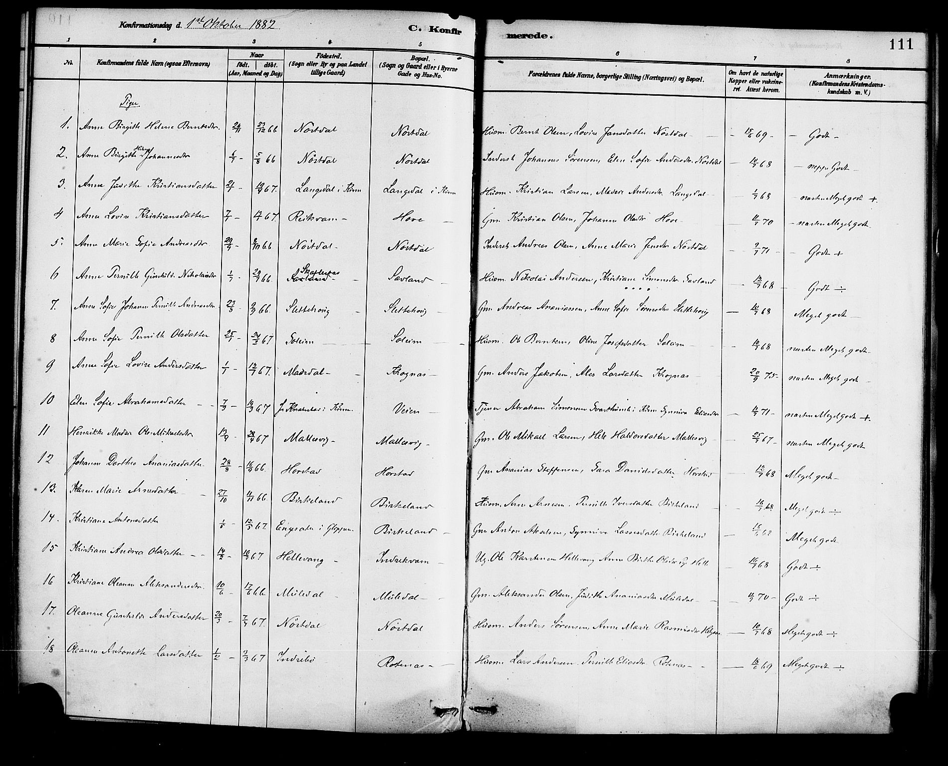 Førde sokneprestembete, AV/SAB-A-79901/H/Haa/Haad/L0001: Parish register (official) no. D 1, 1881-1898, p. 111