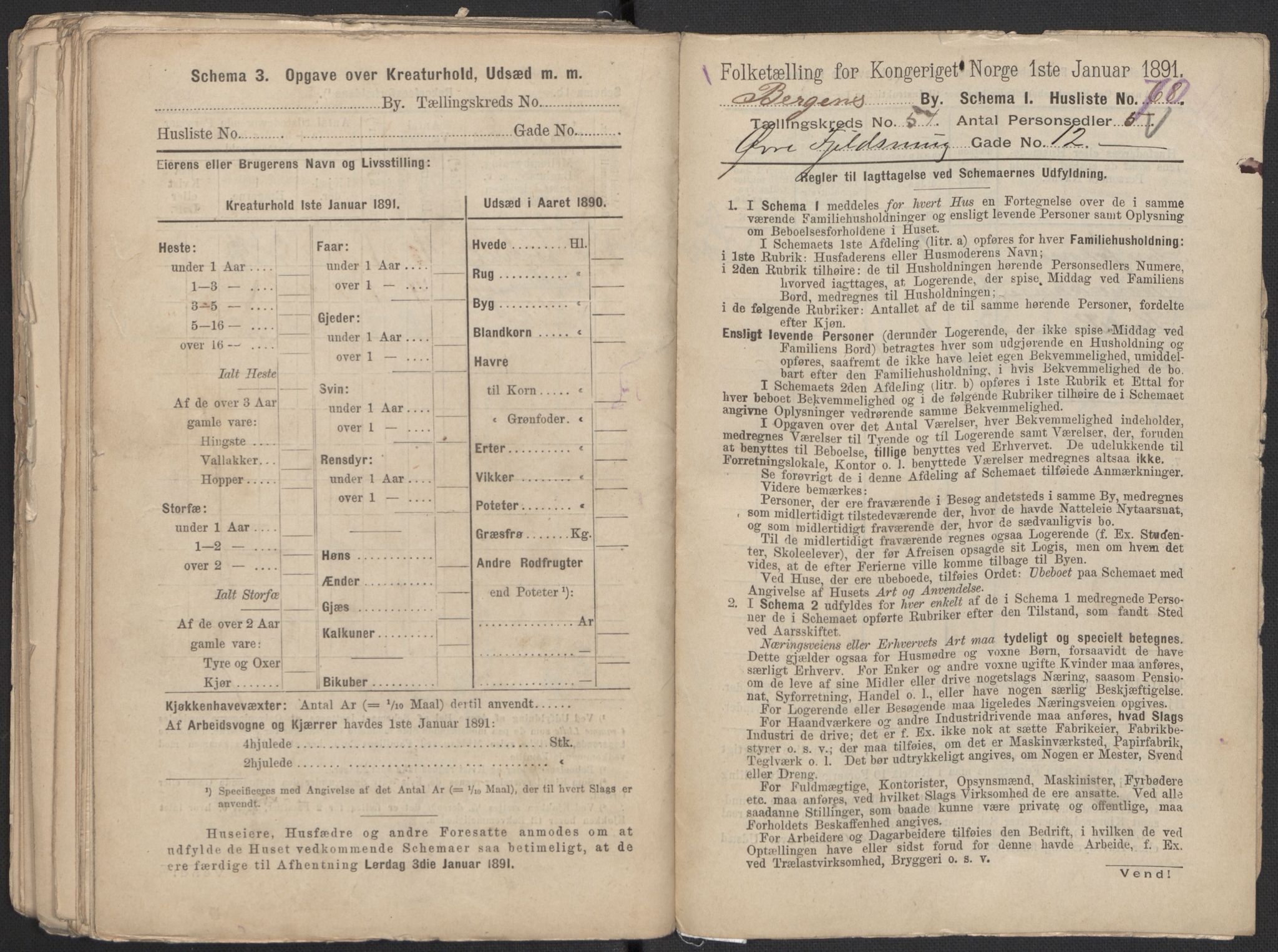 RA, 1891 Census for 1301 Bergen, 1891, p. 8853