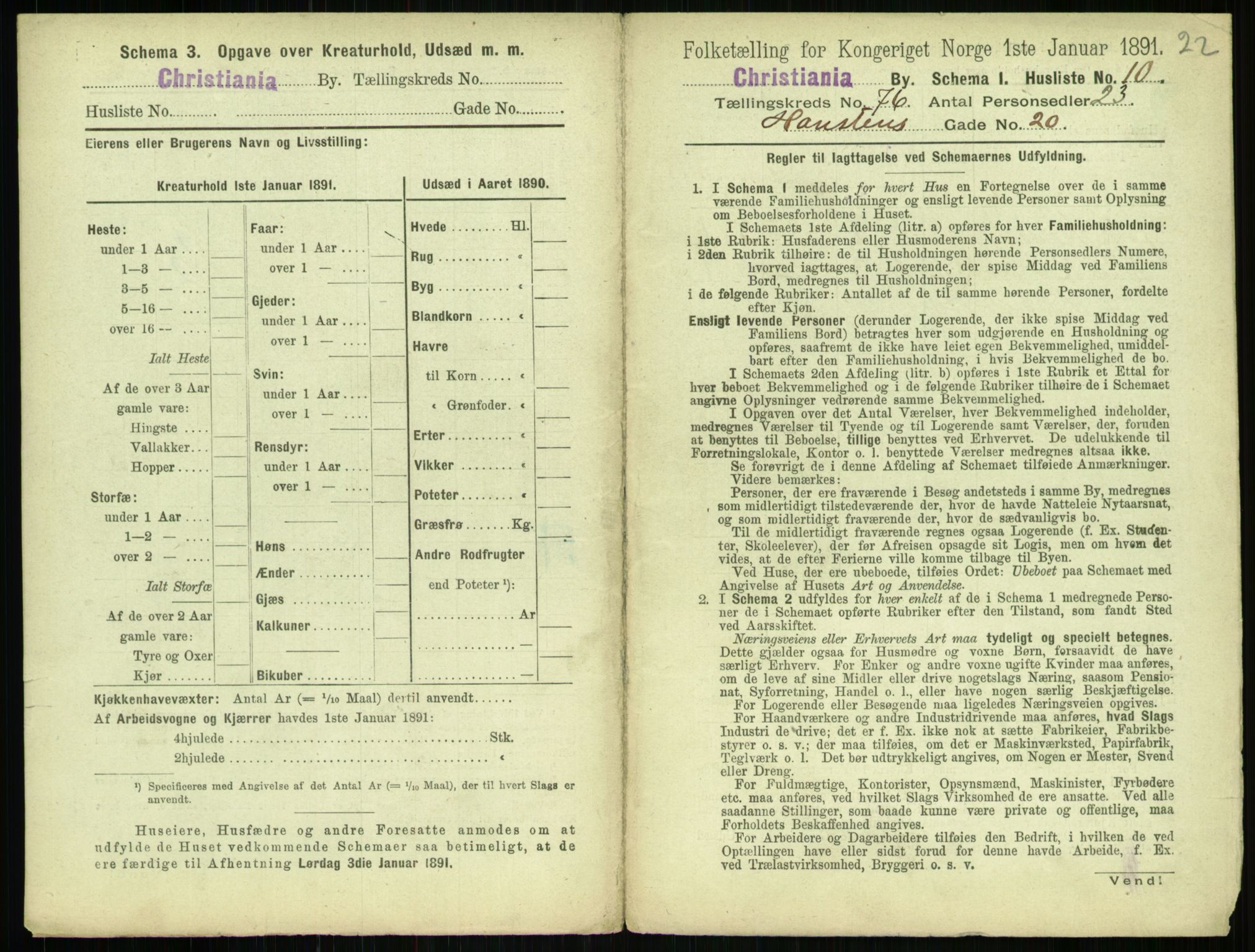 RA, 1891 census for 0301 Kristiania, 1891, p. 40032