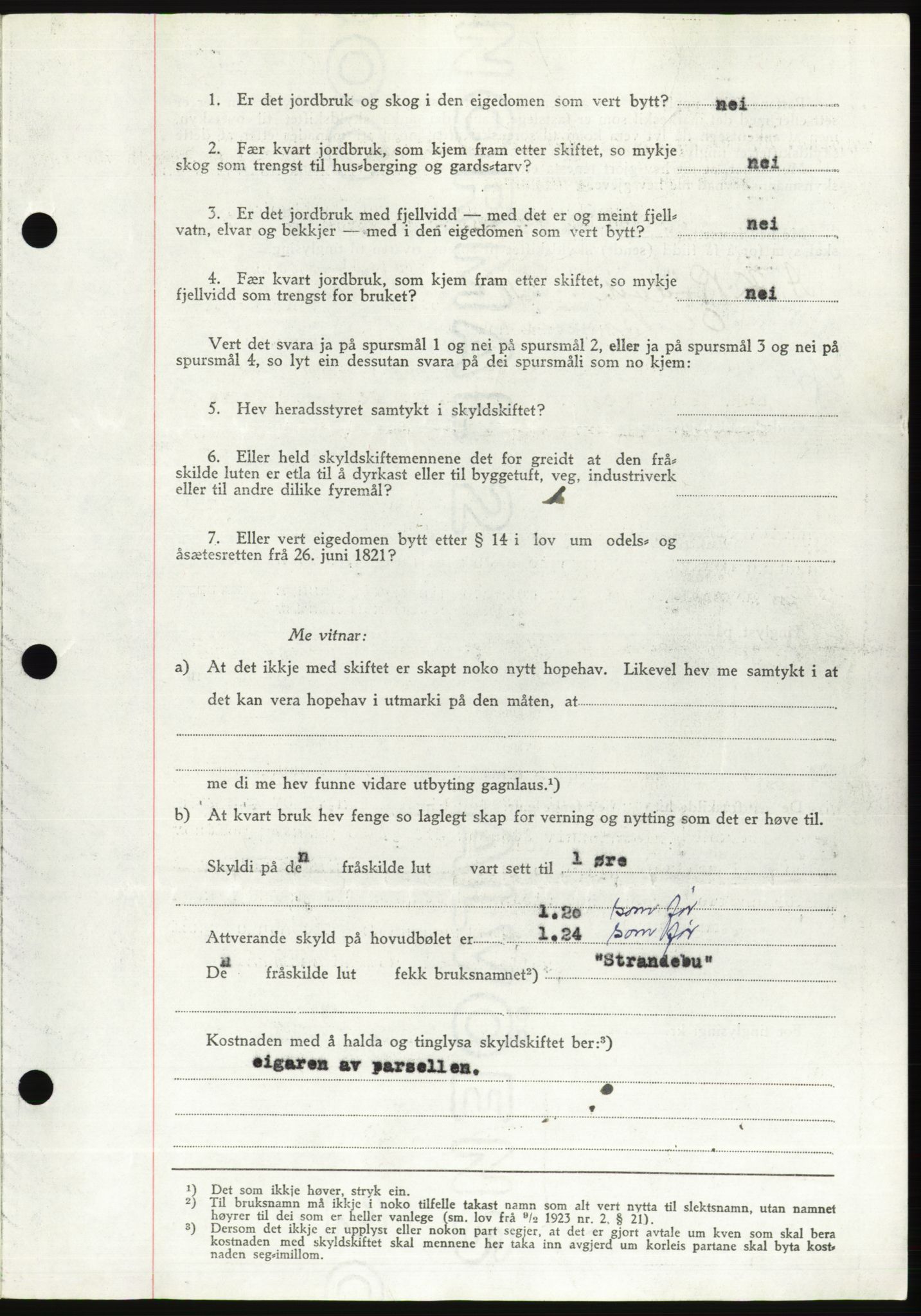 Søre Sunnmøre sorenskriveri, AV/SAT-A-4122/1/2/2C/L0078: Mortgage book no. 4A, 1946-1946, Diary no: : 417/1946