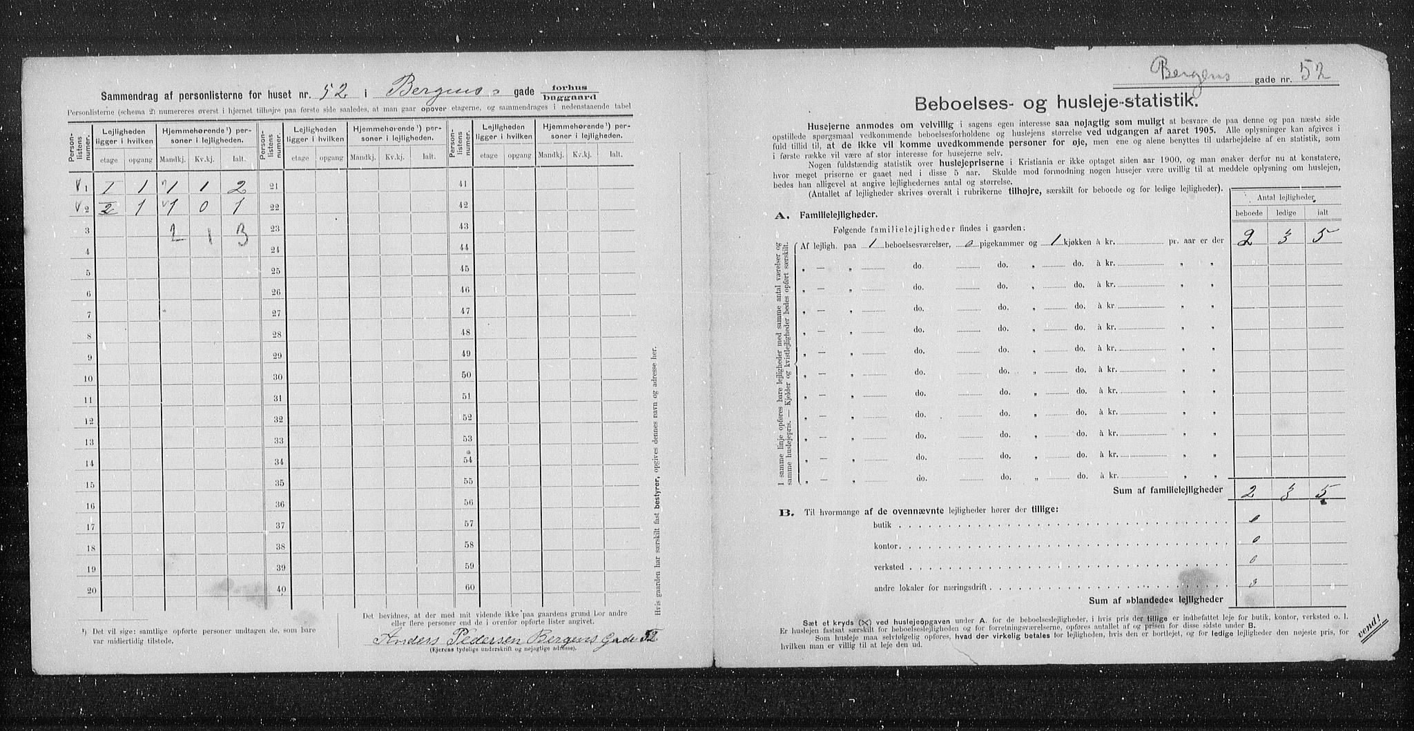 OBA, Municipal Census 1905 for Kristiania, 1905, p. 2045