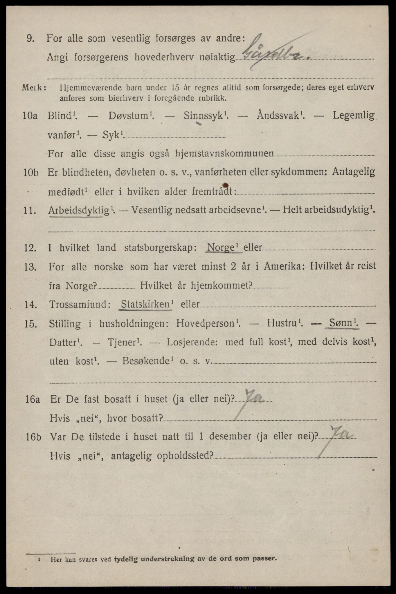 SAST, 1920 census for Håland, 1920, p. 8782