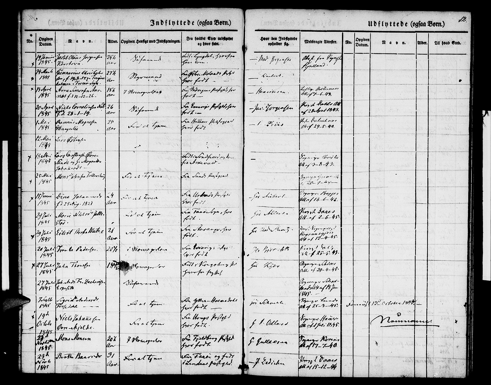 Nykirken Sokneprestembete, SAB/A-77101/H/Hab: Parish register (copy) no. F 1, 1837-1859, p. 12