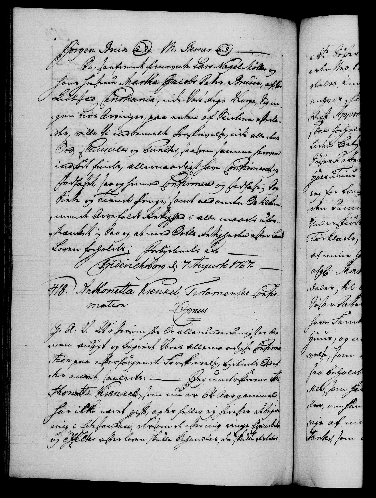 Danske Kanselli 1572-1799, AV/RA-EA-3023/F/Fc/Fca/Fcaa/L0043: Norske registre, 1766-1768, p. 413b