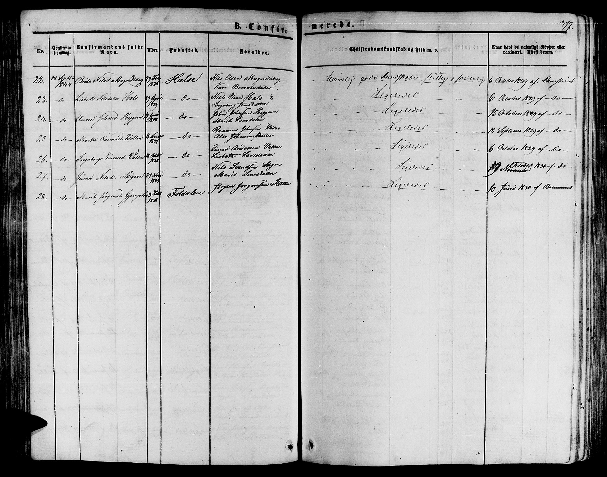 Ministerialprotokoller, klokkerbøker og fødselsregistre - Møre og Romsdal, AV/SAT-A-1454/592/L1025: Parish register (official) no. 592A03 /2, 1831-1849, p. 377