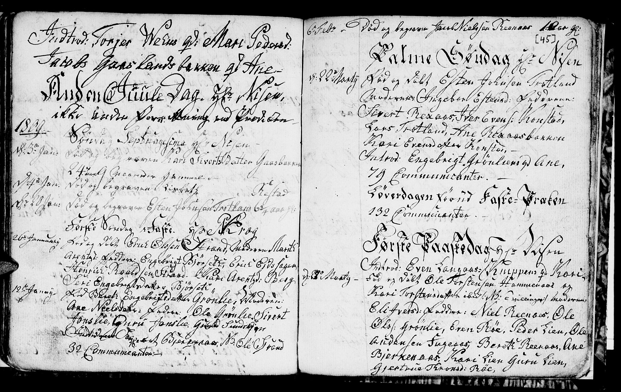 Ministerialprotokoller, klokkerbøker og fødselsregistre - Sør-Trøndelag, SAT/A-1456/694/L1129: Parish register (copy) no. 694C01, 1793-1815, p. 45