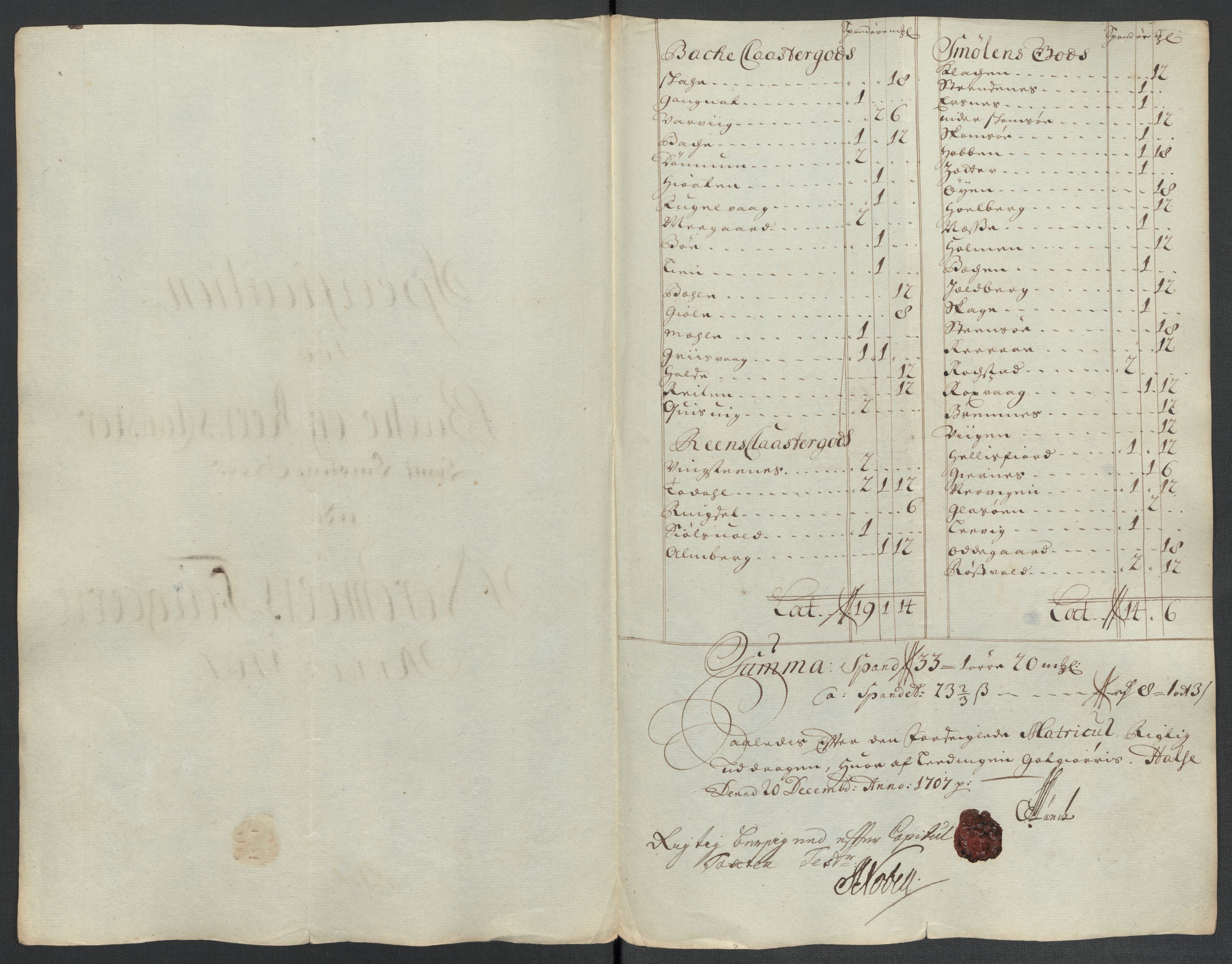 Rentekammeret inntil 1814, Reviderte regnskaper, Fogderegnskap, AV/RA-EA-4092/R56/L3742: Fogderegnskap Nordmøre, 1706-1707, p. 301