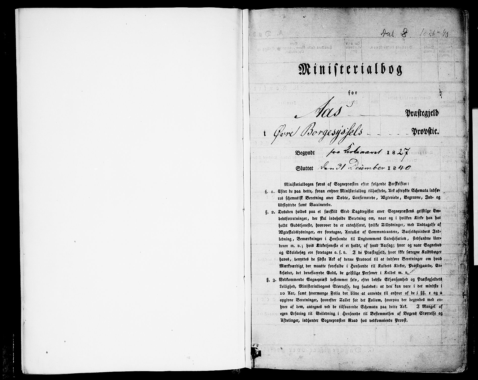 Ås prestekontor Kirkebøker, AV/SAO-A-10894/F/Fa/L0005: Parish register (official) no. I 5, 1827-1840