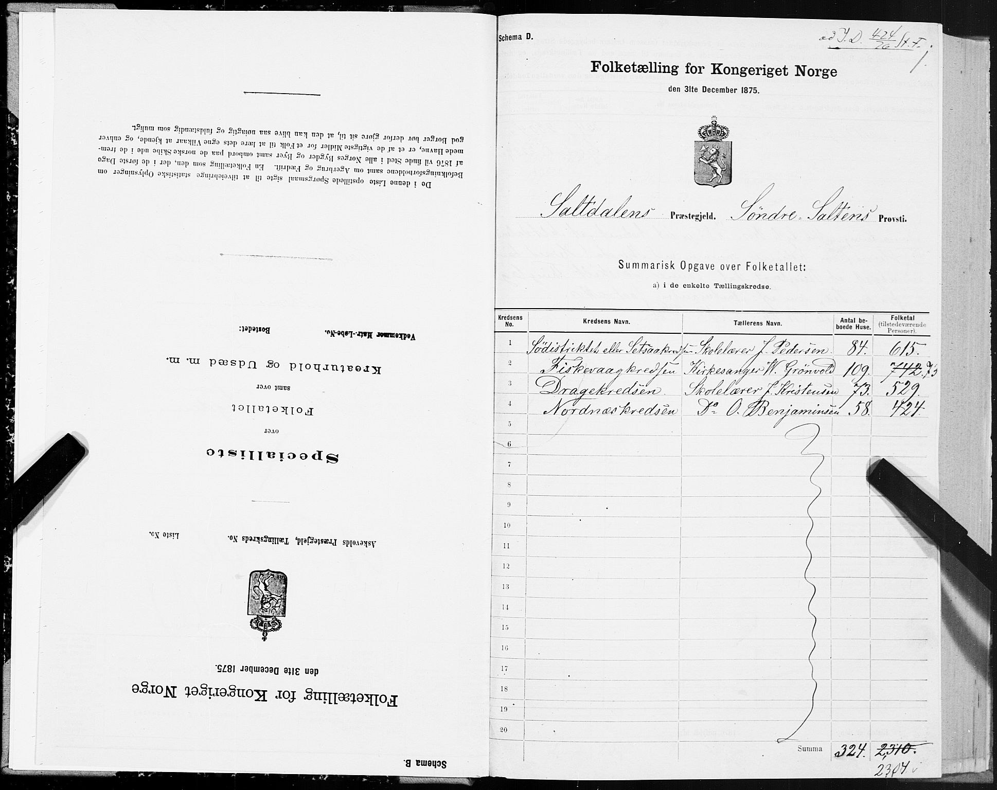 SAT, 1875 census for 1840P Saltdal, 1875, p. 1001