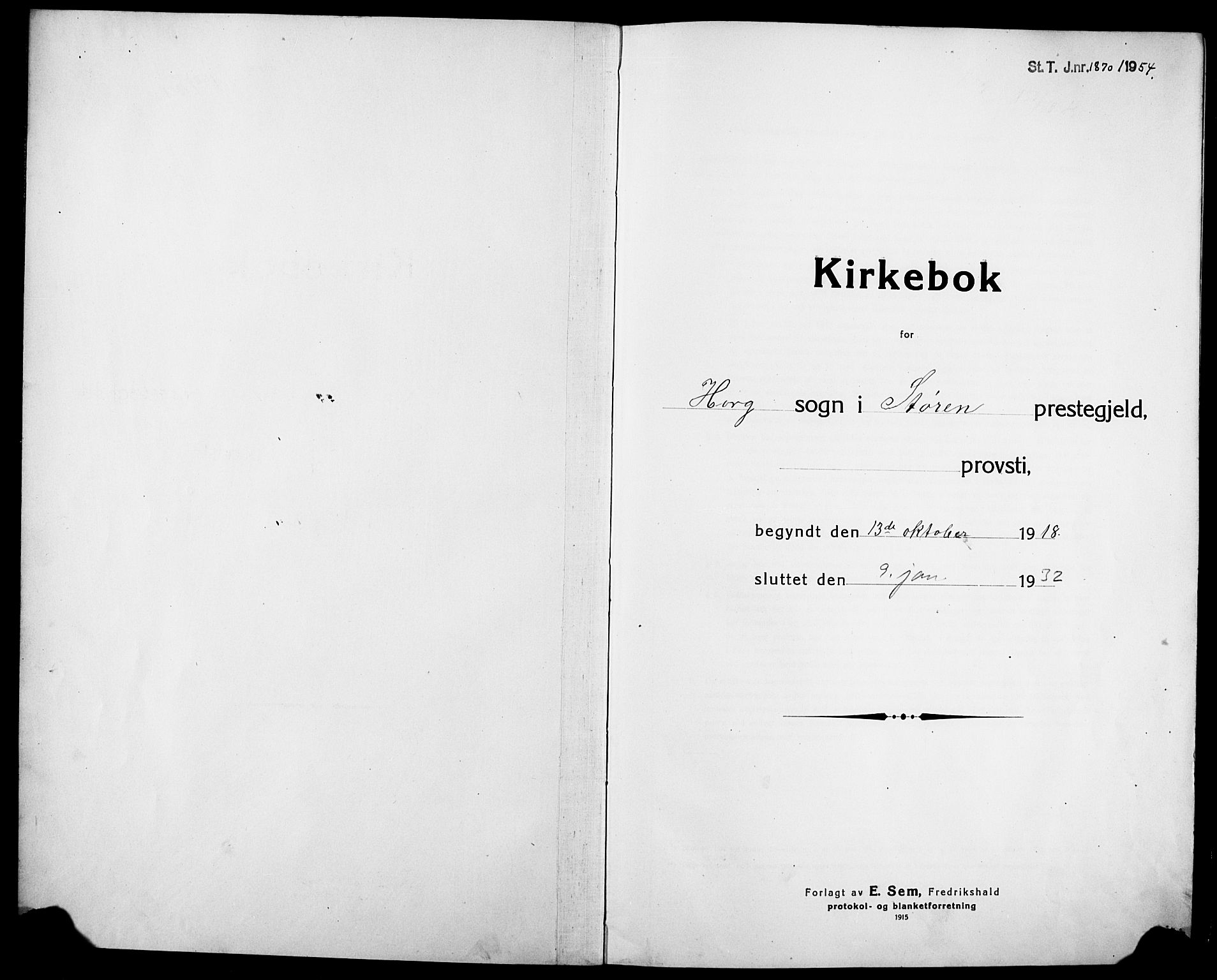 Ministerialprotokoller, klokkerbøker og fødselsregistre - Sør-Trøndelag, SAT/A-1456/692/L1113: Parish register (copy) no. 692C08, 1918-1932