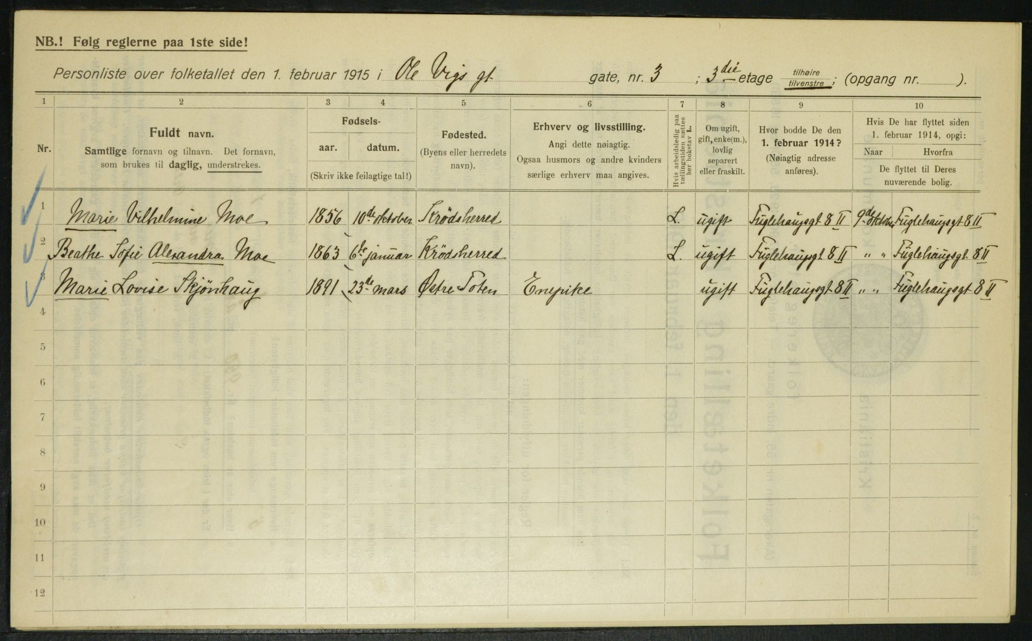 OBA, Municipal Census 1915 for Kristiania, 1915, p. 74874