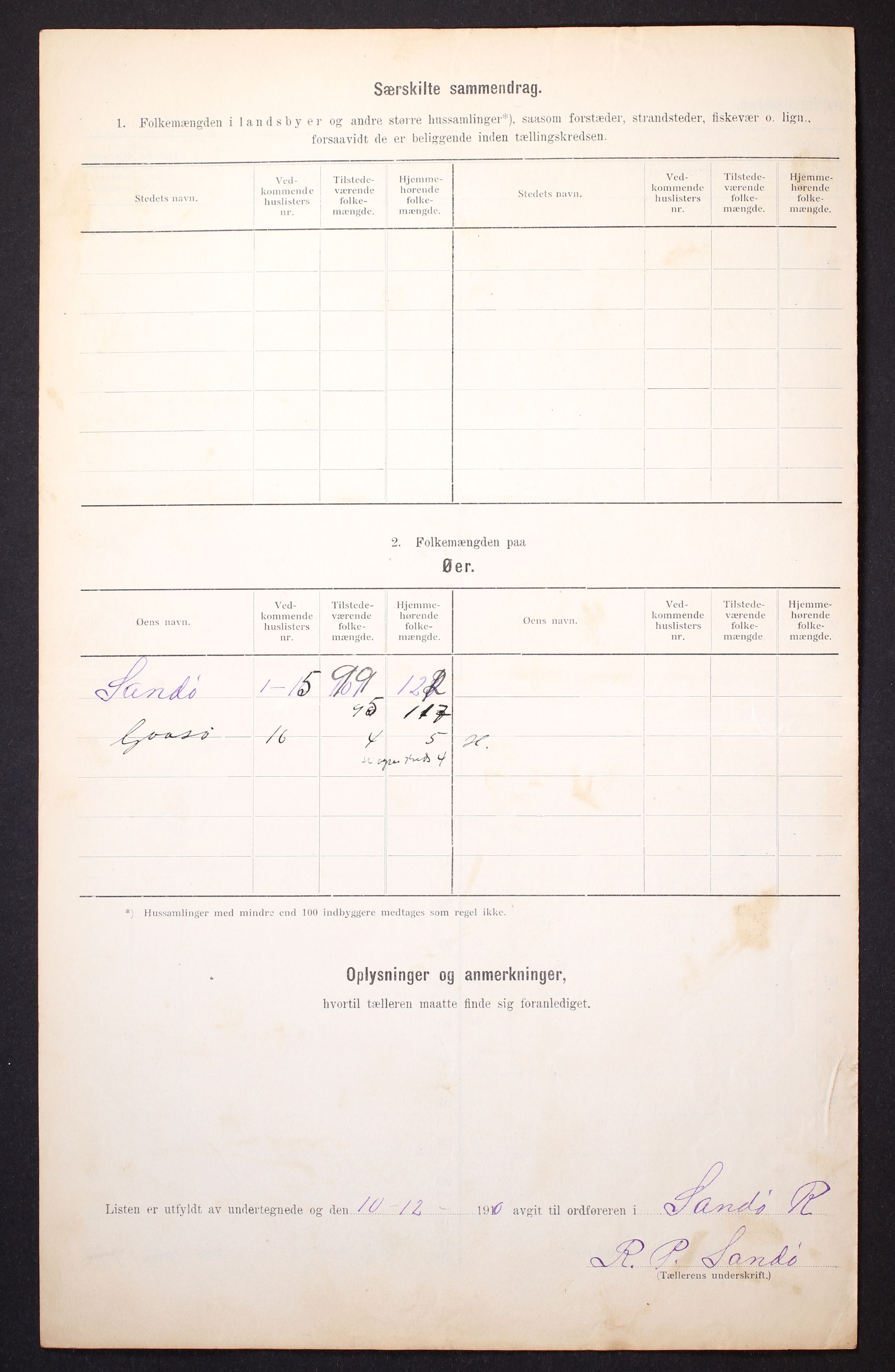 RA, 1910 census for Sandøy, 1910, p. 9