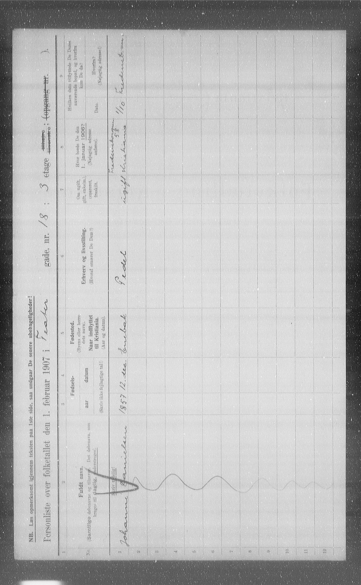 OBA, Municipal Census 1907 for Kristiania, 1907, p. 54595