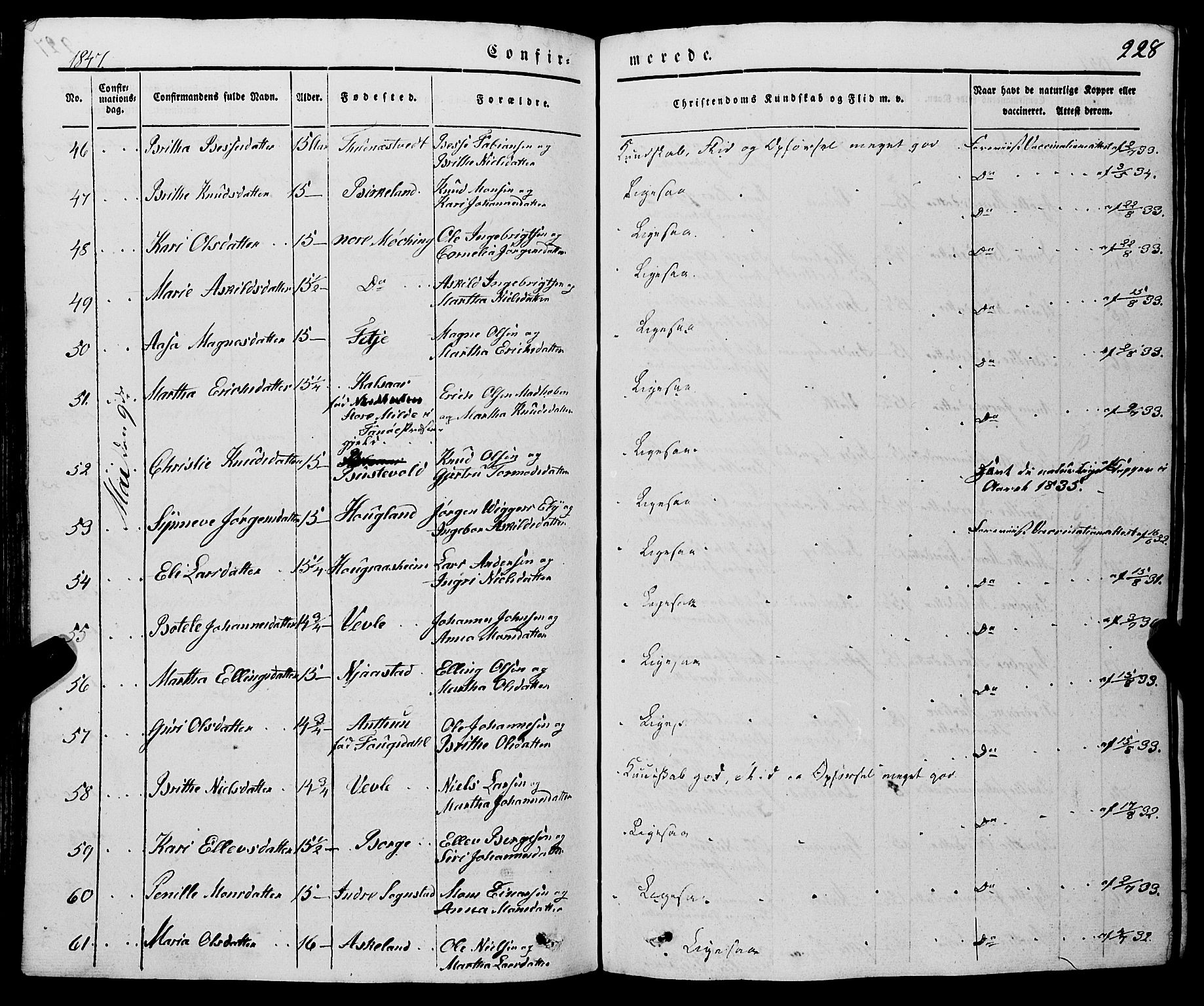 Haus sokneprestembete, AV/SAB-A-75601/H/Haa: Parish register (official) no. A 15, 1838-1847, p. 228