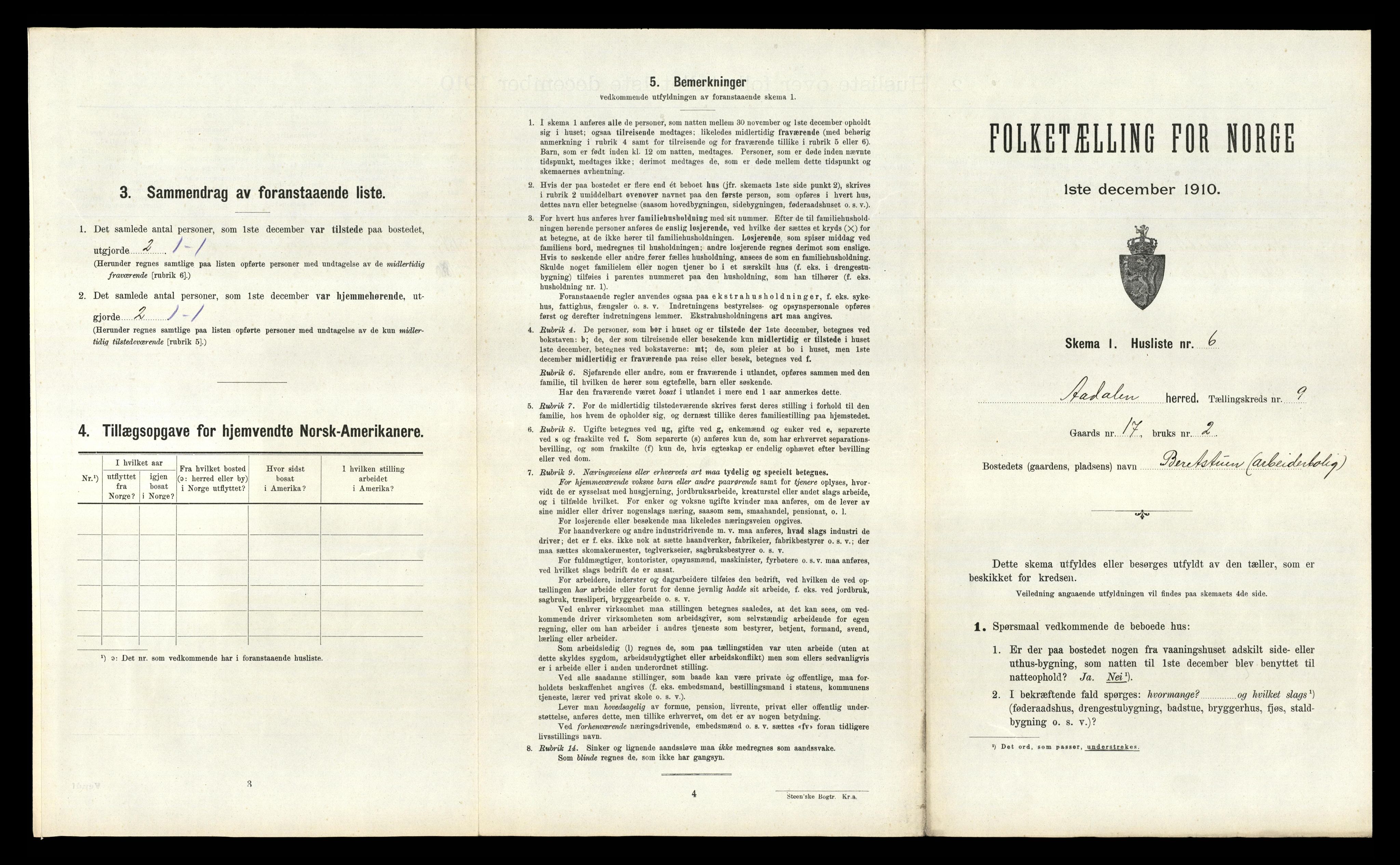 RA, 1910 census for Ådal, 1910, p. 793