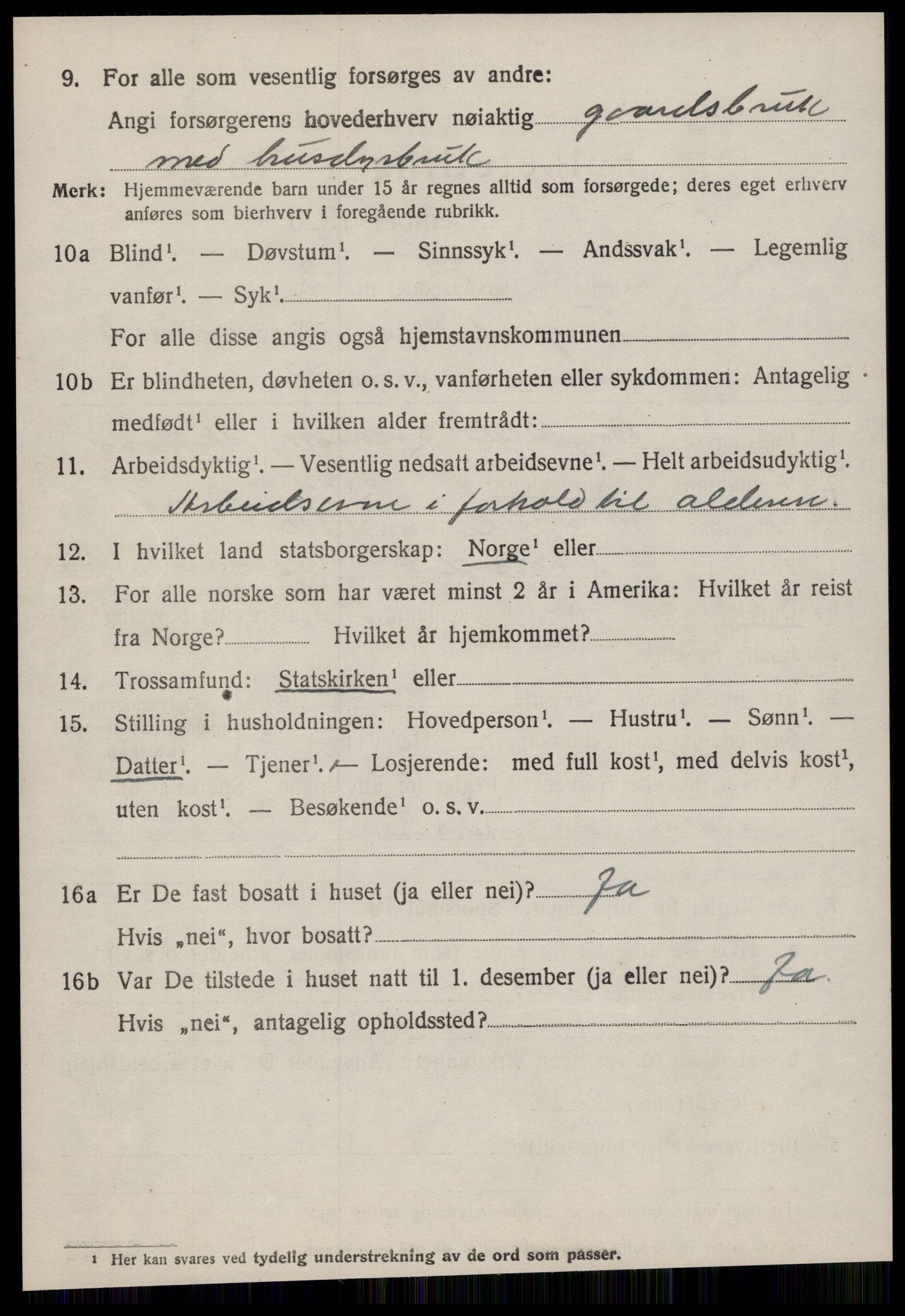 SAT, 1920 census for Tingvoll, 1920, p. 1641