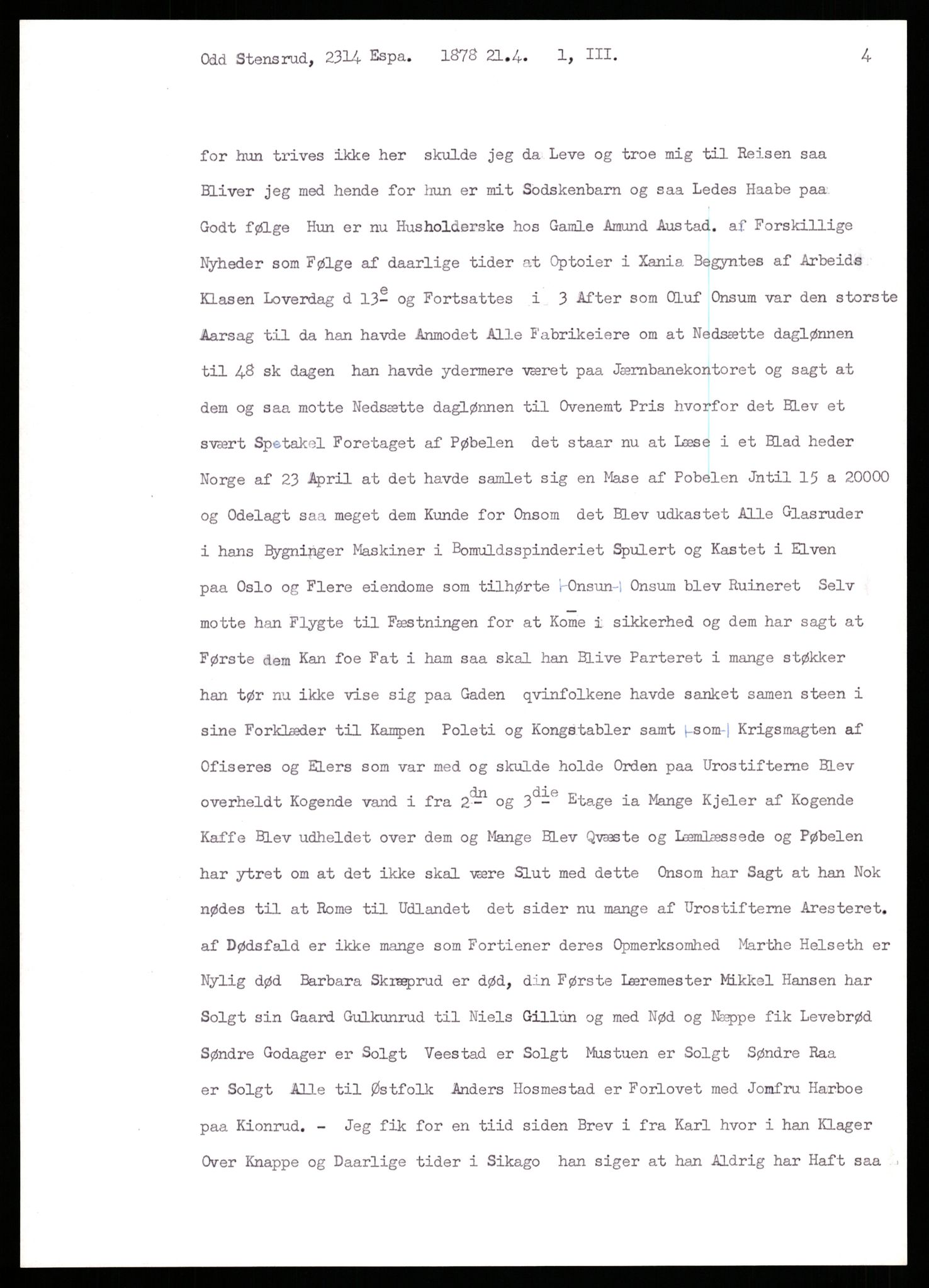 Samlinger til kildeutgivelse, Amerikabrevene, AV/RA-EA-4057/F/L0009: Innlån fra Hedmark: Statsarkivet i Hamar - Wærenskjold, 1838-1914, p. 724