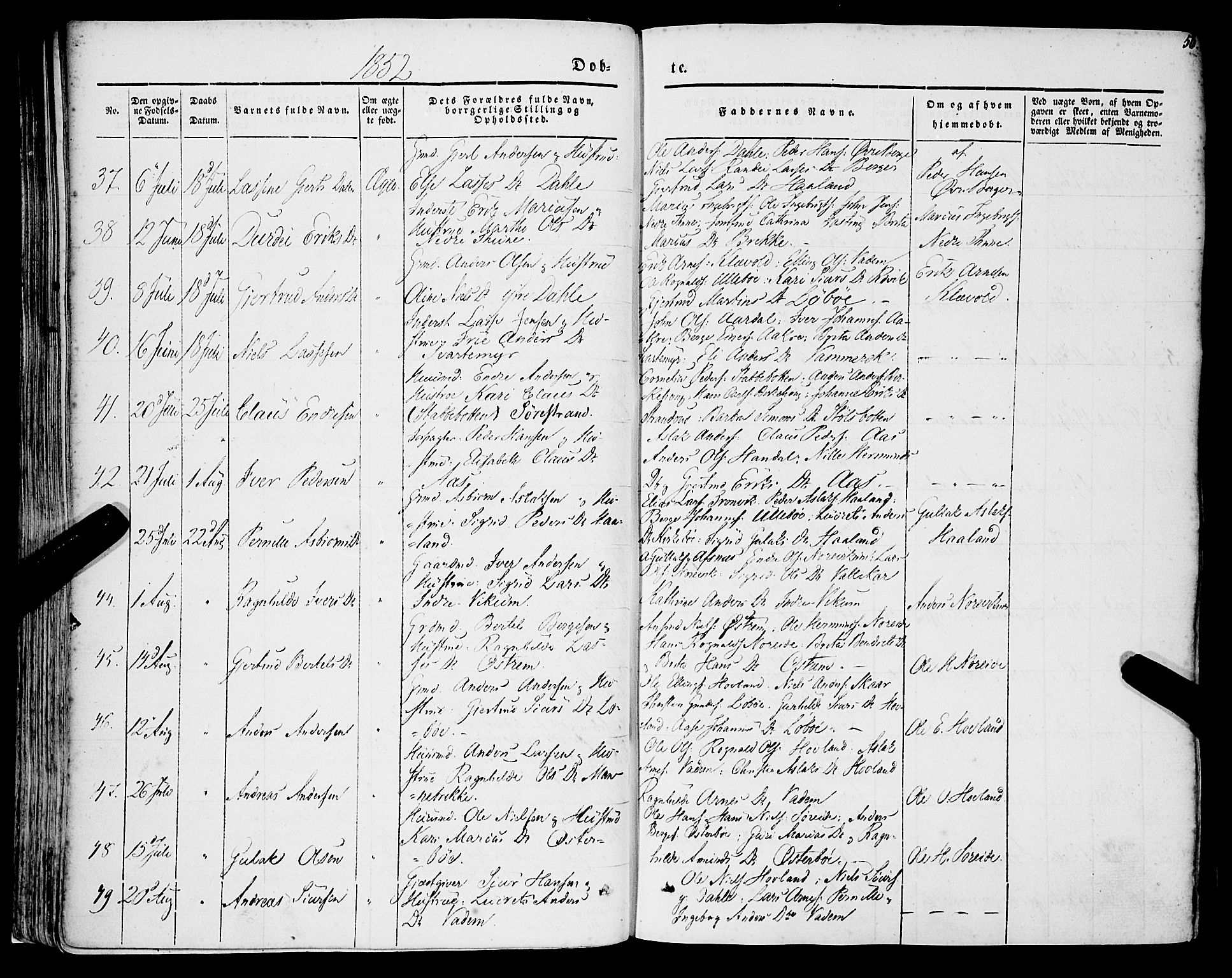 Lavik sokneprestembete, AV/SAB-A-80901: Parish register (official) no. A 3, 1843-1863, p. 56