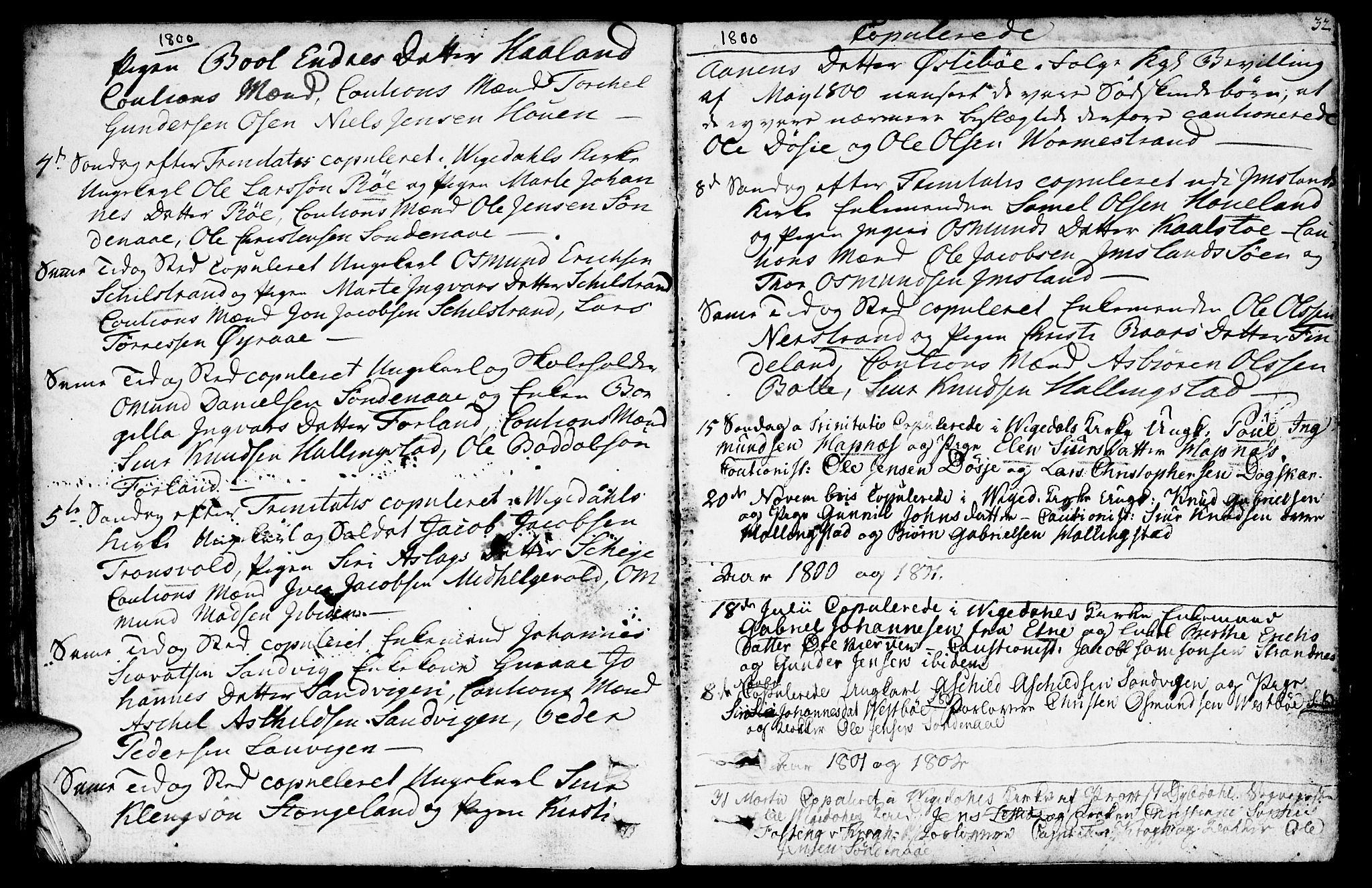 Vikedal sokneprestkontor, SAST/A-101840/01/IV: Parish register (official) no. A 2, 1779-1817, p. 32