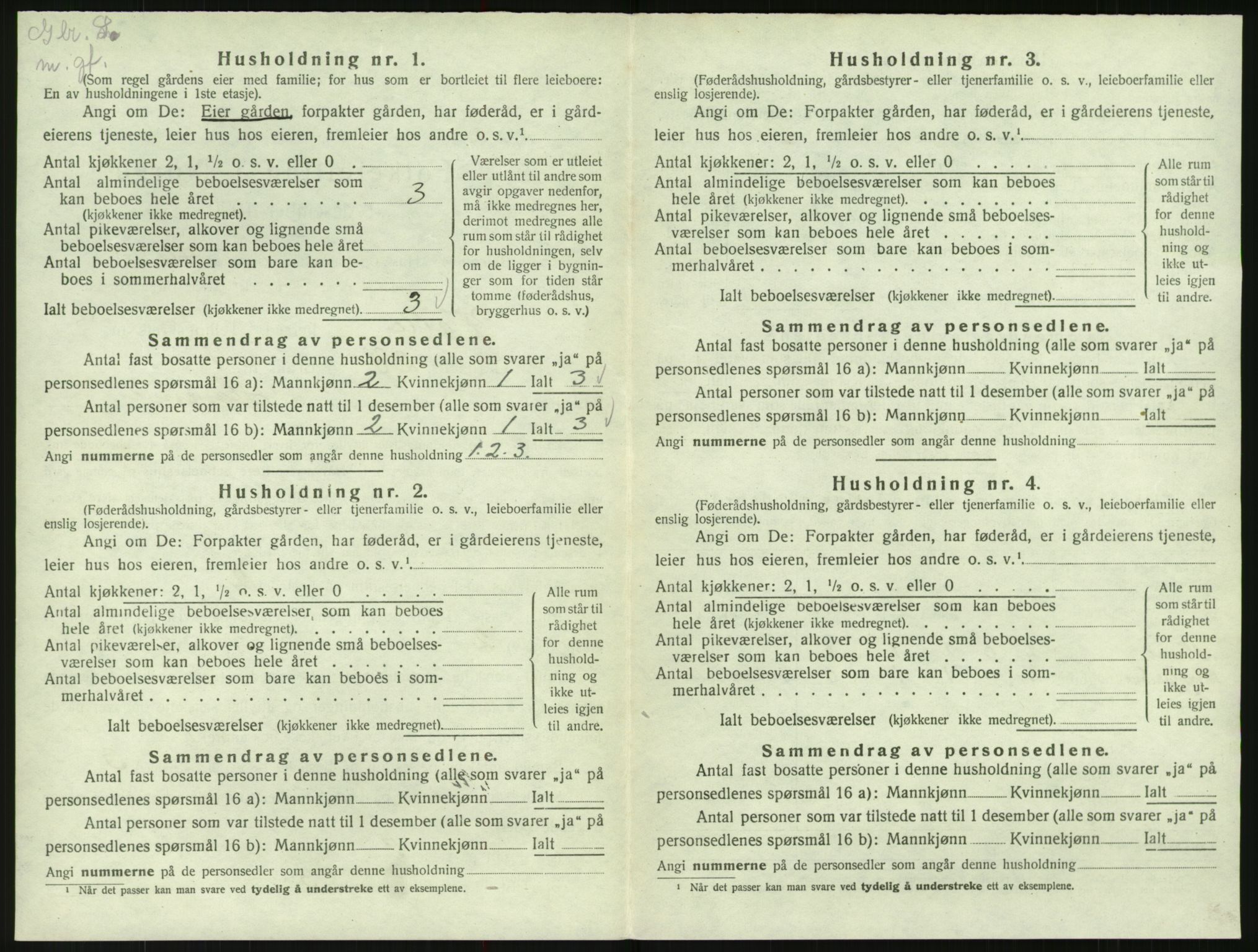 SAK, 1920 census for Valle, 1920, p. 314