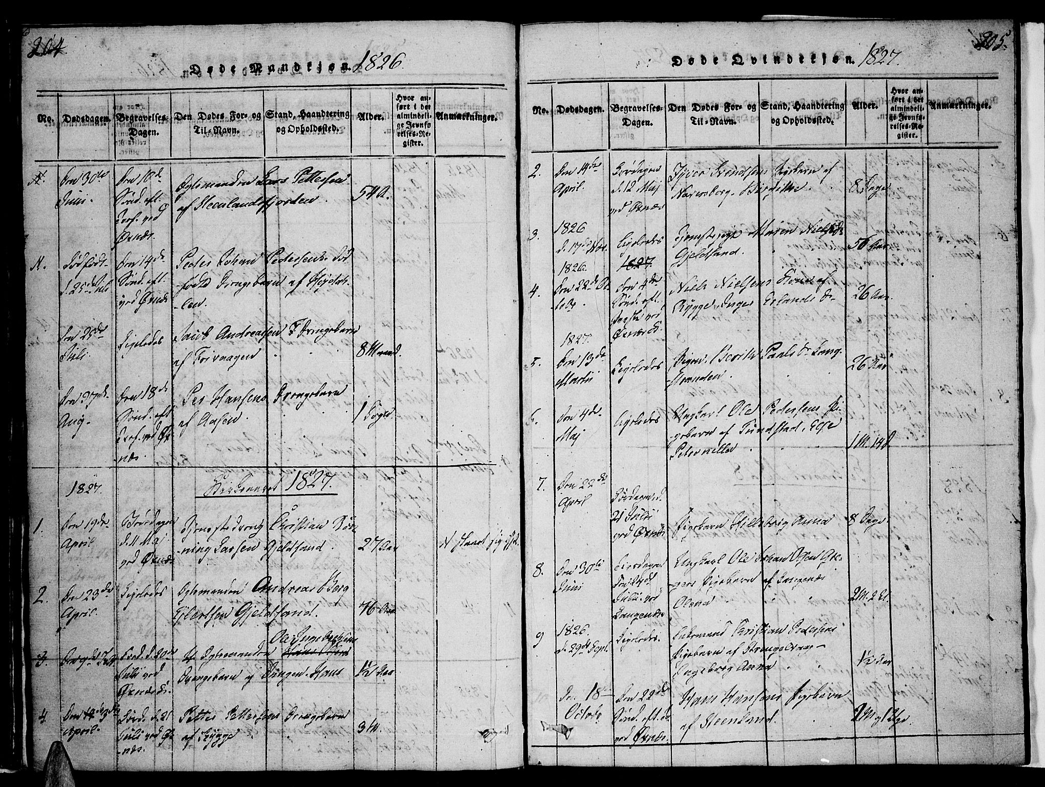 Ministerialprotokoller, klokkerbøker og fødselsregistre - Nordland, SAT/A-1459/893/L1331: Parish register (official) no. 893A04, 1820-1840, p. 204-205