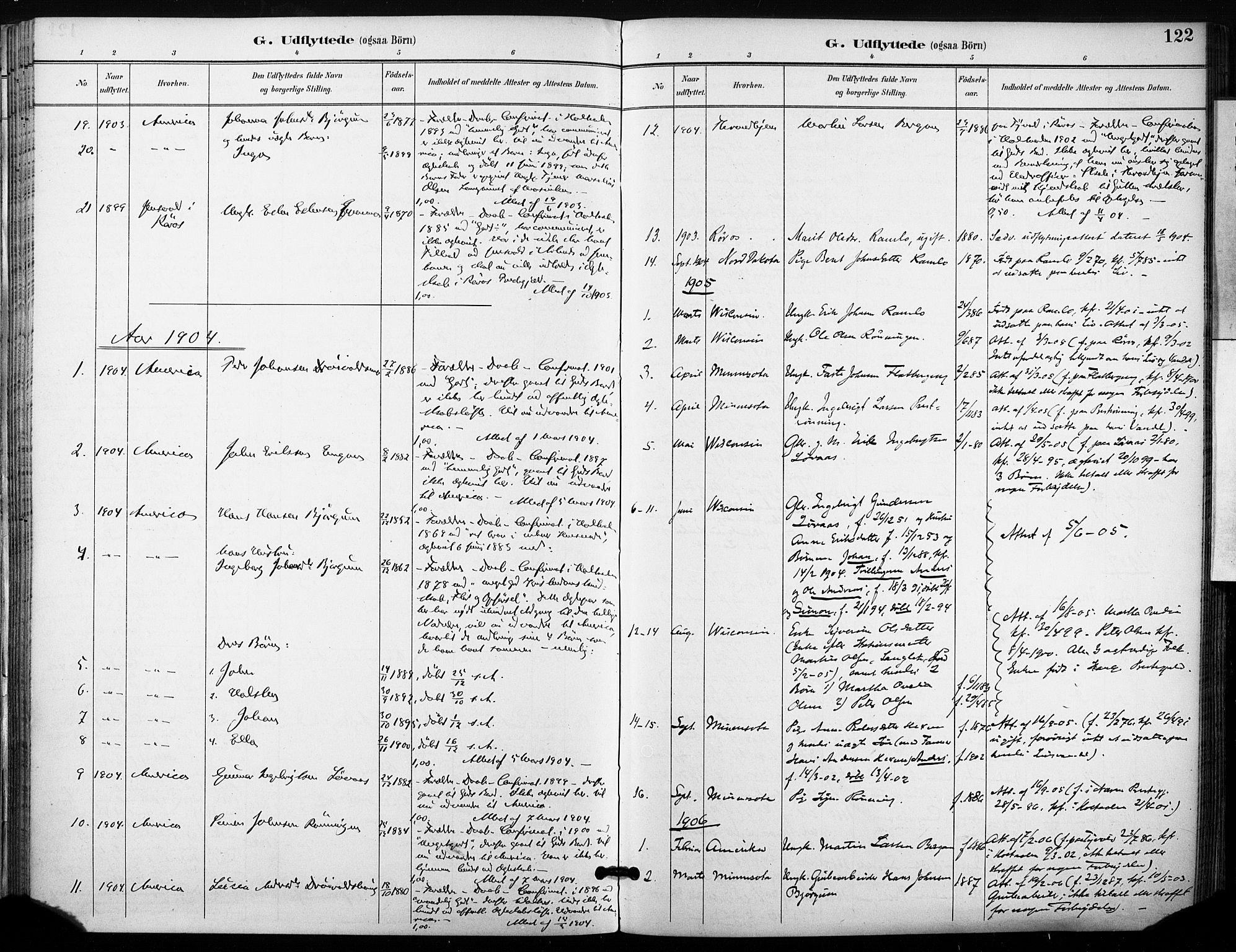 Ministerialprotokoller, klokkerbøker og fødselsregistre - Sør-Trøndelag, SAT/A-1456/685/L0973: Parish register (official) no. 685A10, 1891-1907, p. 122