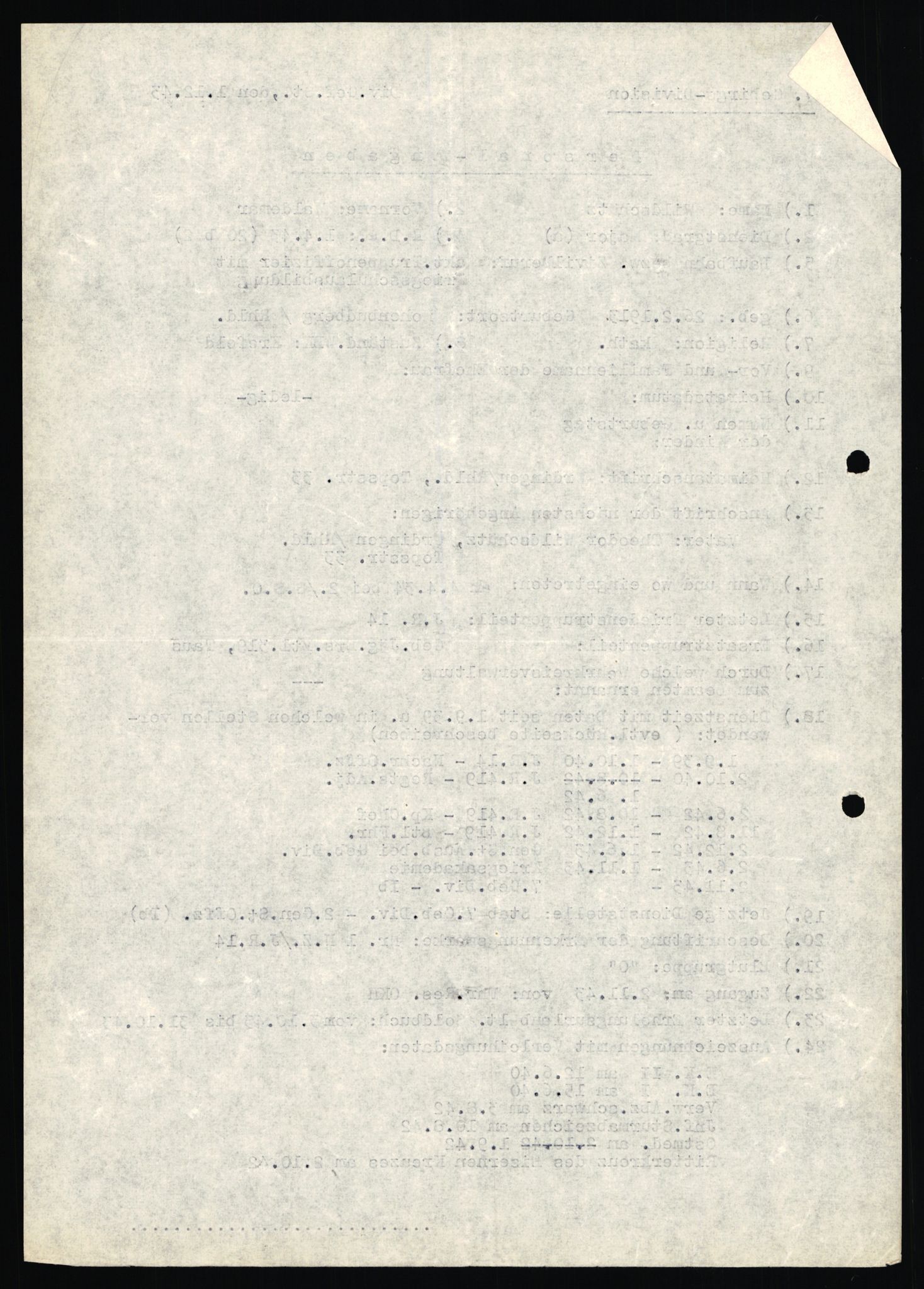 Forsvarets Overkommando. 2 kontor. Arkiv 11.4. Spredte tyske arkivsaker, AV/RA-RAFA-7031/D/Dar/Dara/L0019: Personalbøker og diverse, 1940-1945, p. 613