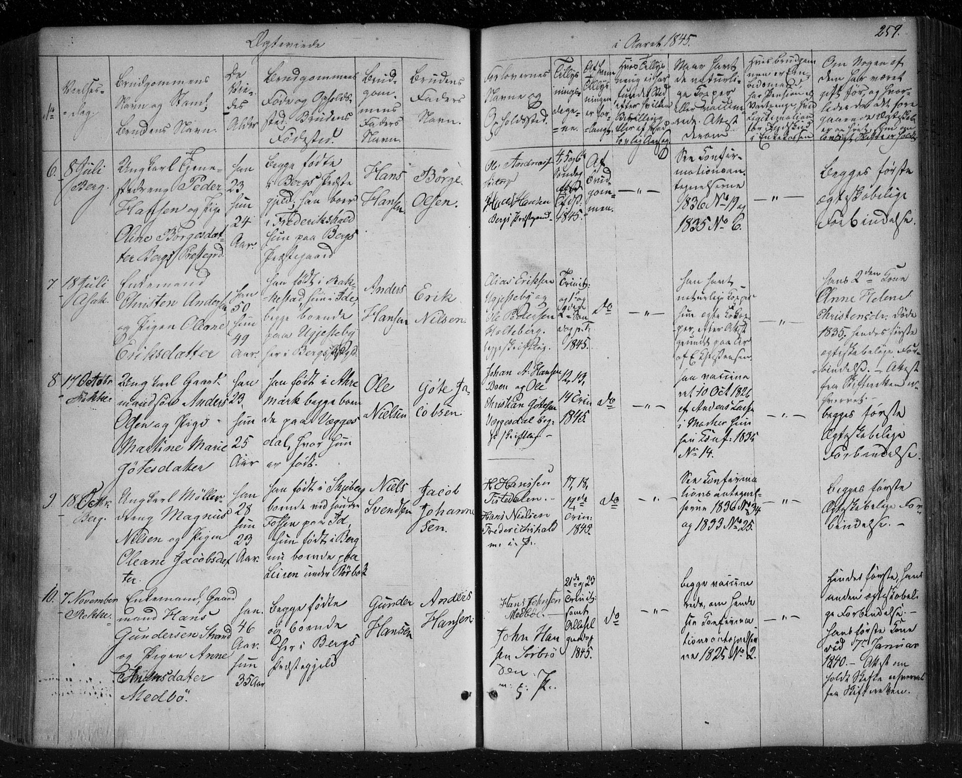 Berg prestekontor Kirkebøker, AV/SAO-A-10902/F/Fa/L0004: Parish register (official) no. I 4, 1843-1860, p. 259