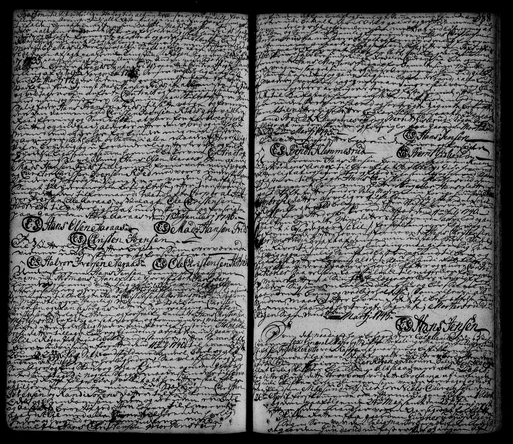 Lier, Røyken og Hurum sorenskriveri, SAKO/A-89/G/Ga/Gaa/L0002: Mortgage book no. II, 1725-1755, p. 388