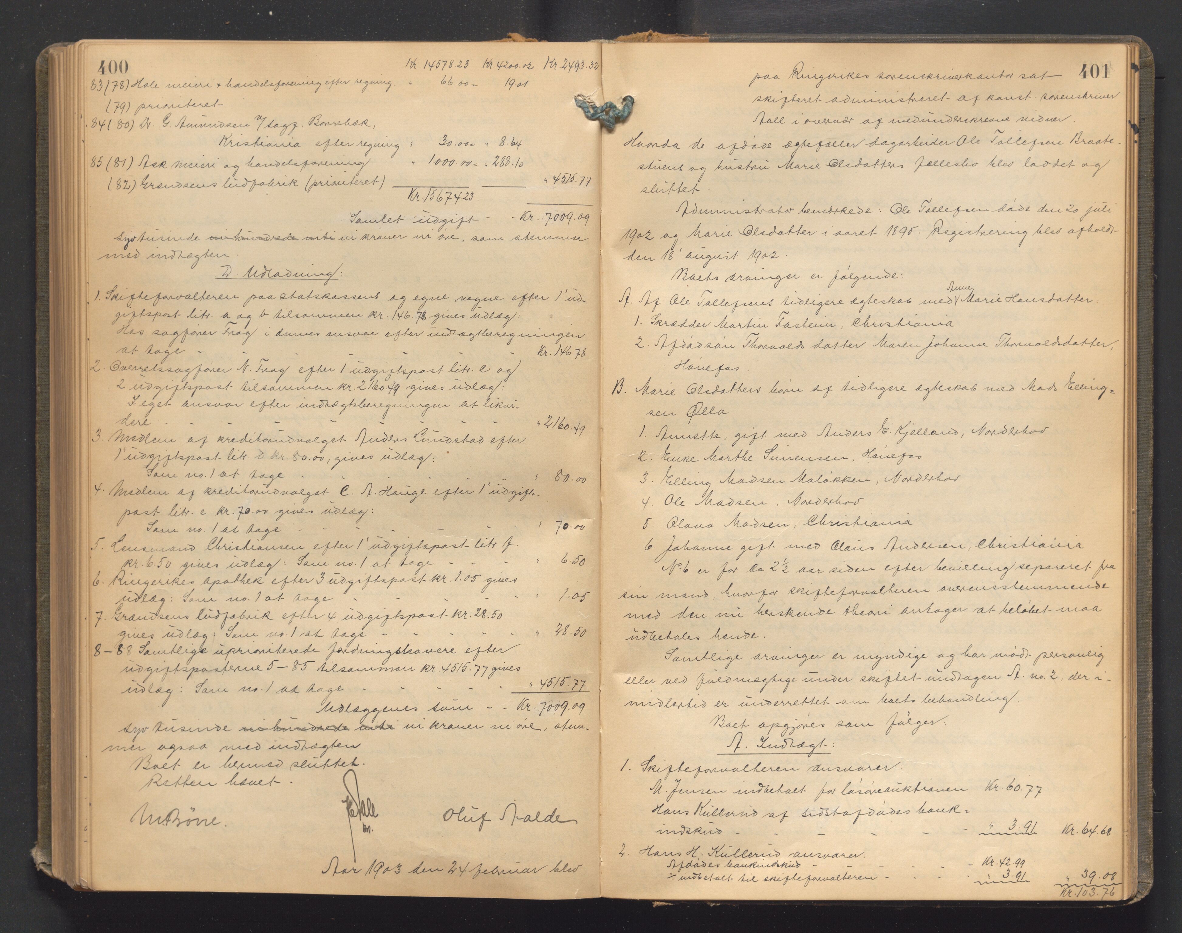 Ringerike sorenskriveri, SAKO/A-105/H/Hb/Hbd/Hbda/L0011: Skifteutlodningsprotokoll, 1896-1904, p. 400-401