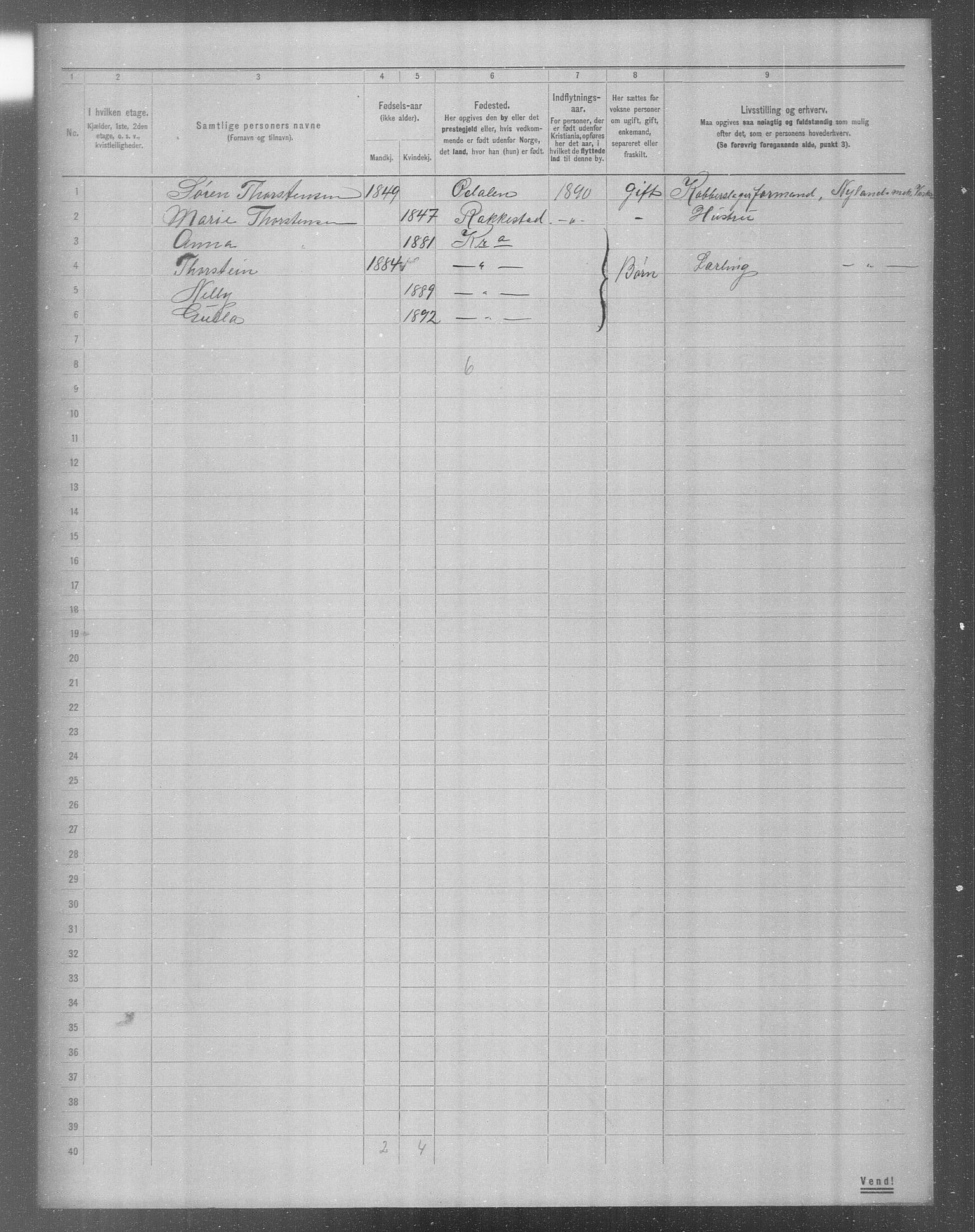 OBA, Municipal Census 1904 for Kristiania, 1904, p. 14524