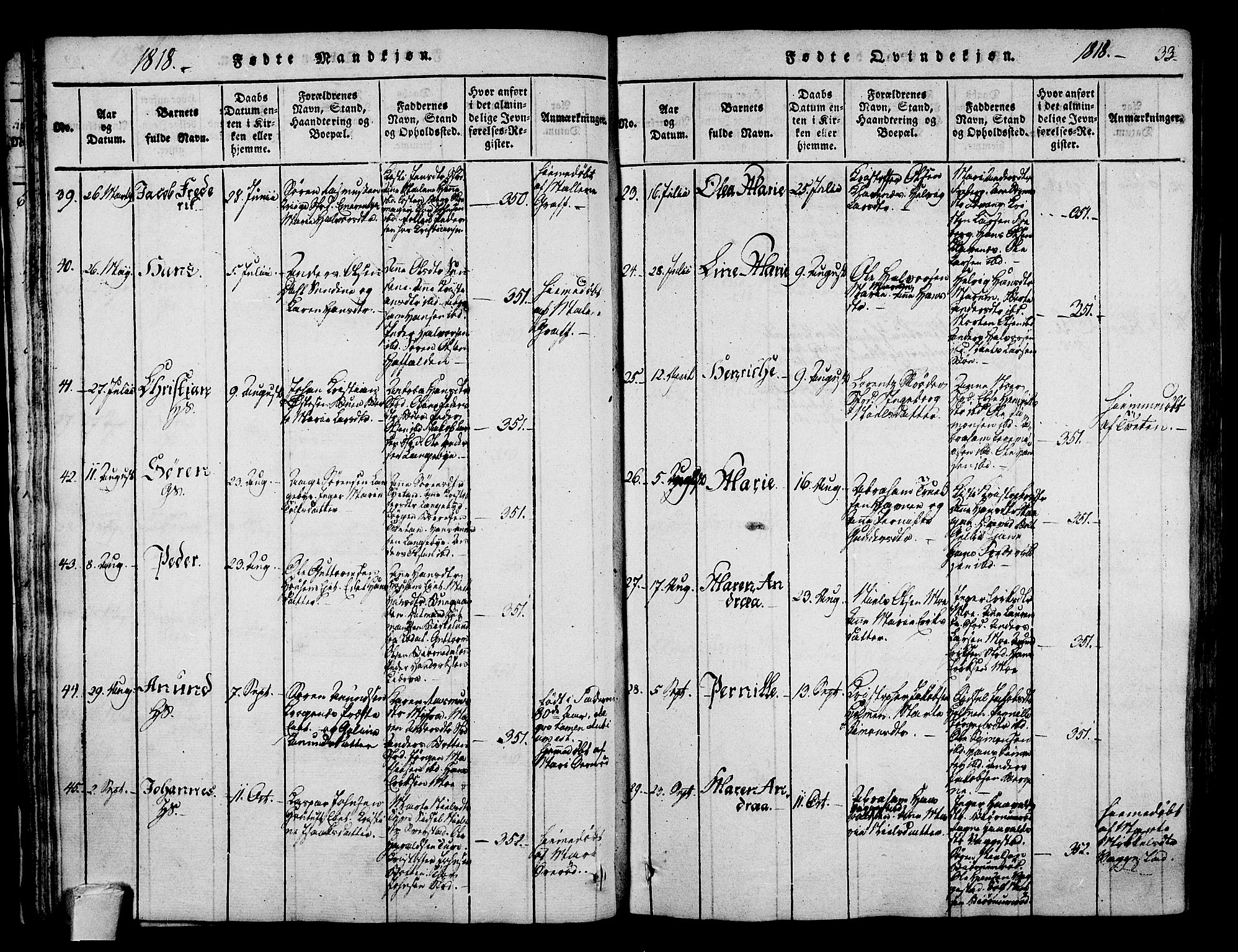 Sandar kirkebøker, AV/SAKO-A-243/F/Fa/L0004: Parish register (official) no. 4, 1814-1832, p. 33