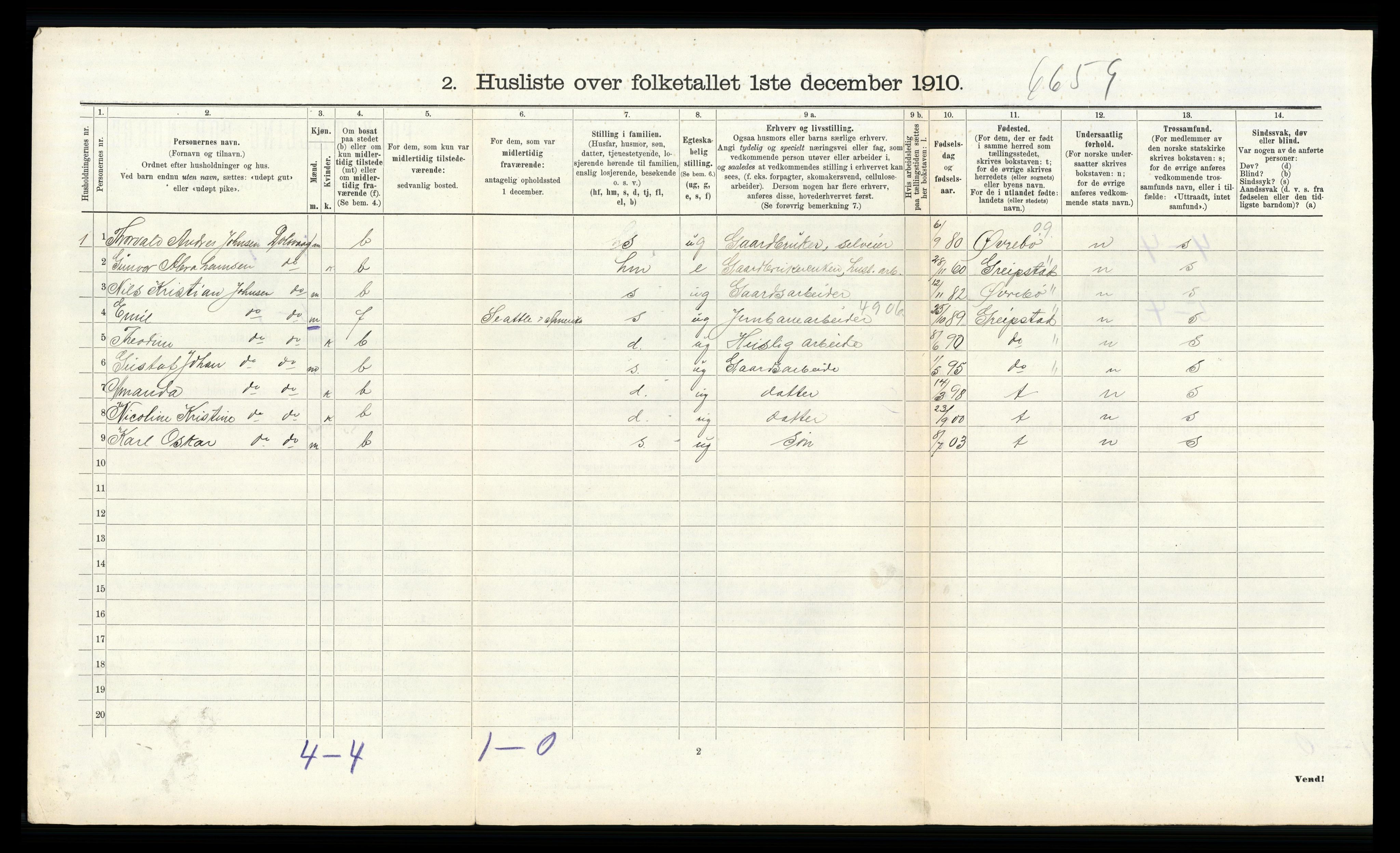 RA, 1910 census for Randesund, 1910, p. 273