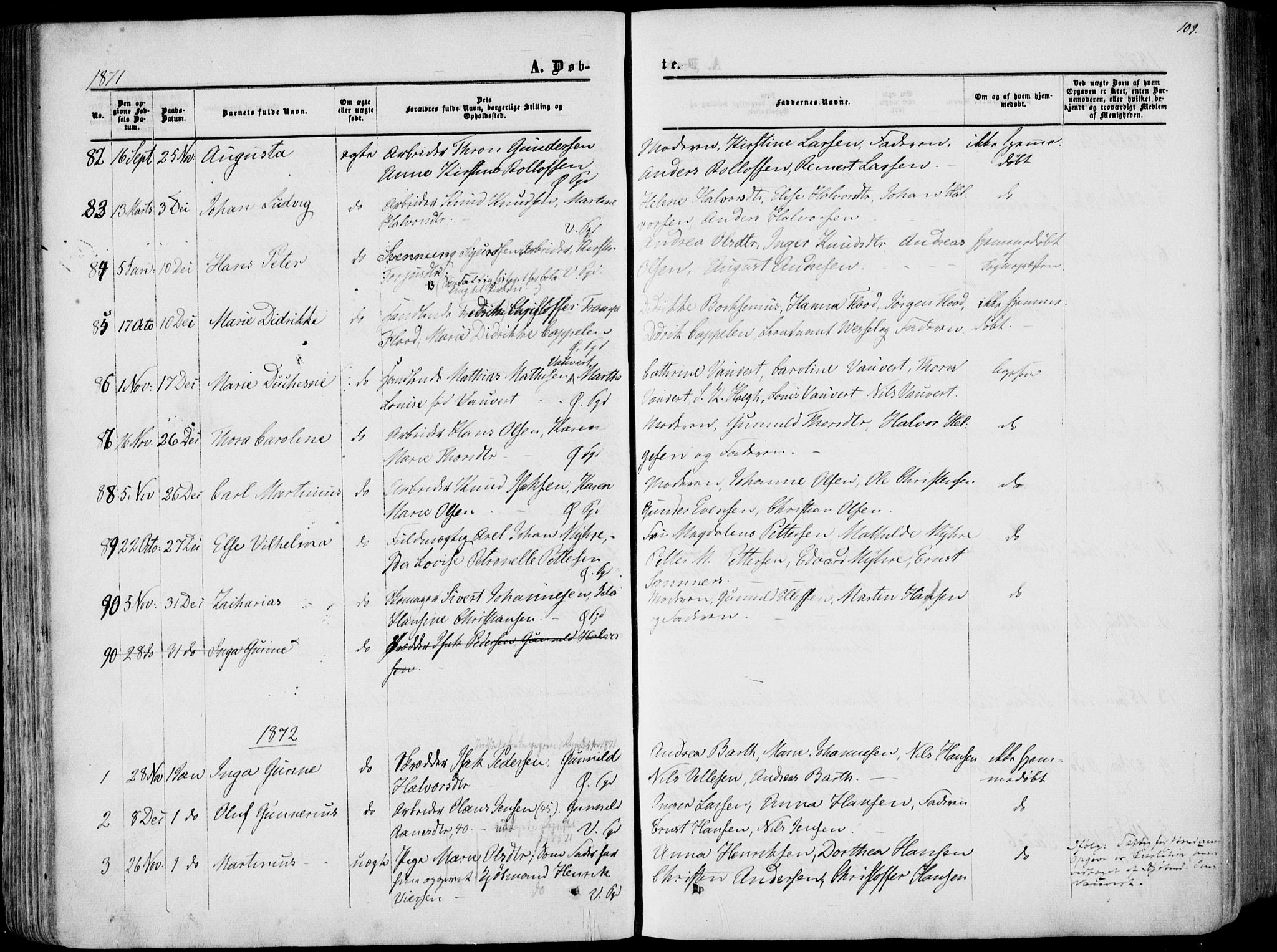 Porsgrunn kirkebøker , SAKO/A-104/F/Fa/L0007: Parish register (official) no. 7, 1858-1877, p. 109