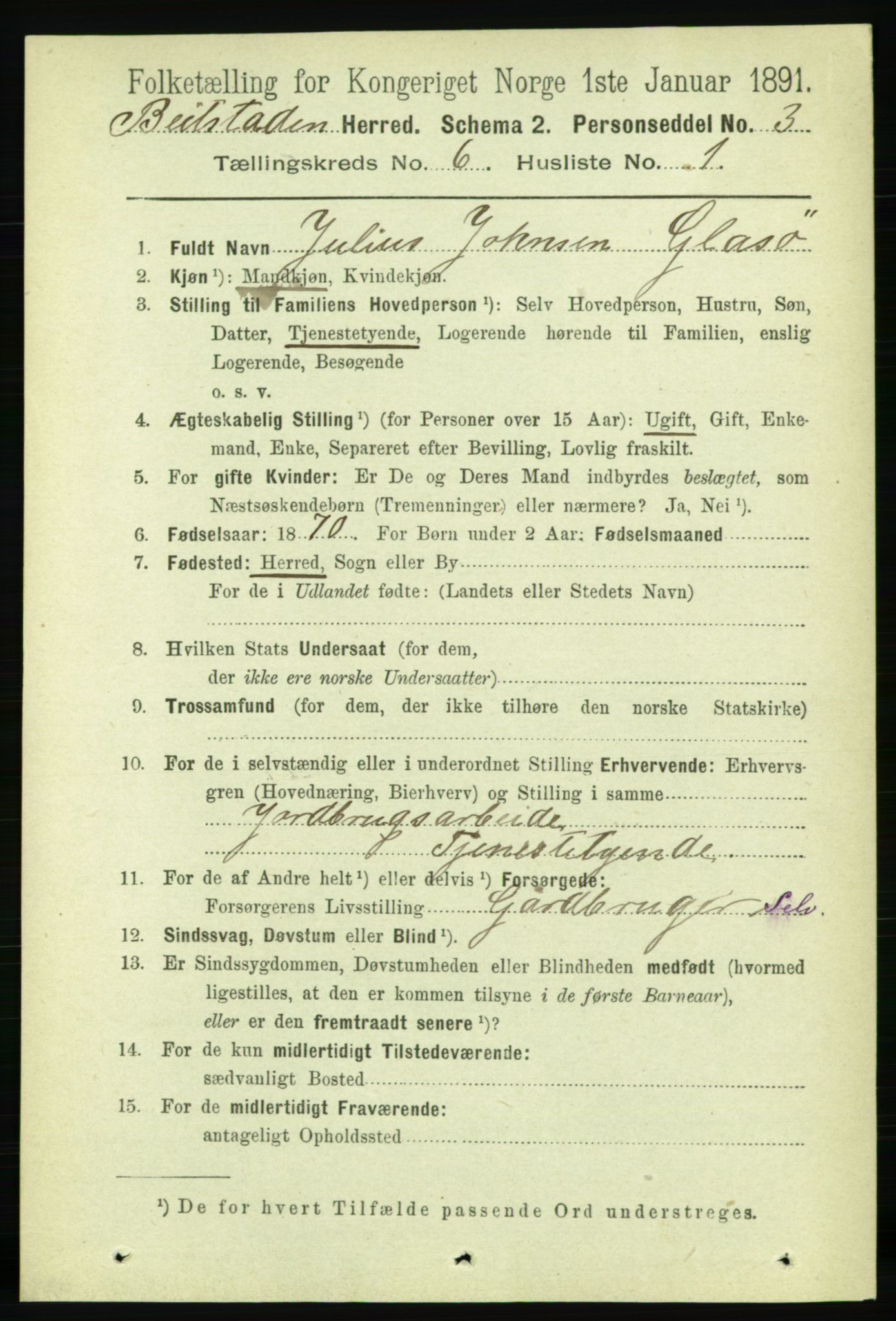 RA, 1891 census for 1727 Beitstad, 1891, p. 1527