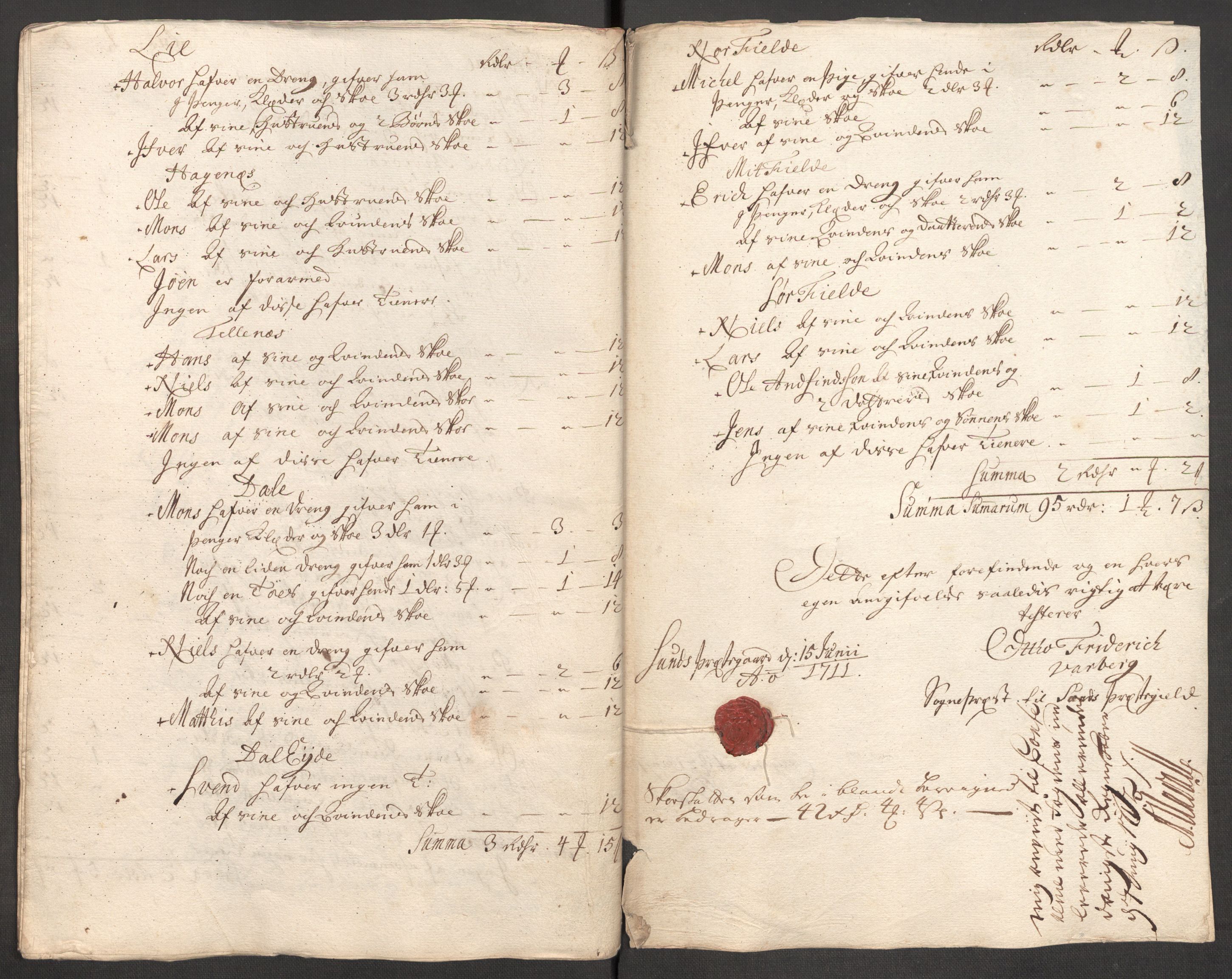 Rentekammeret inntil 1814, Reviderte regnskaper, Fogderegnskap, RA/EA-4092/R51/L3193: Fogderegnskap Nordhordland og Voss, 1711, p. 290