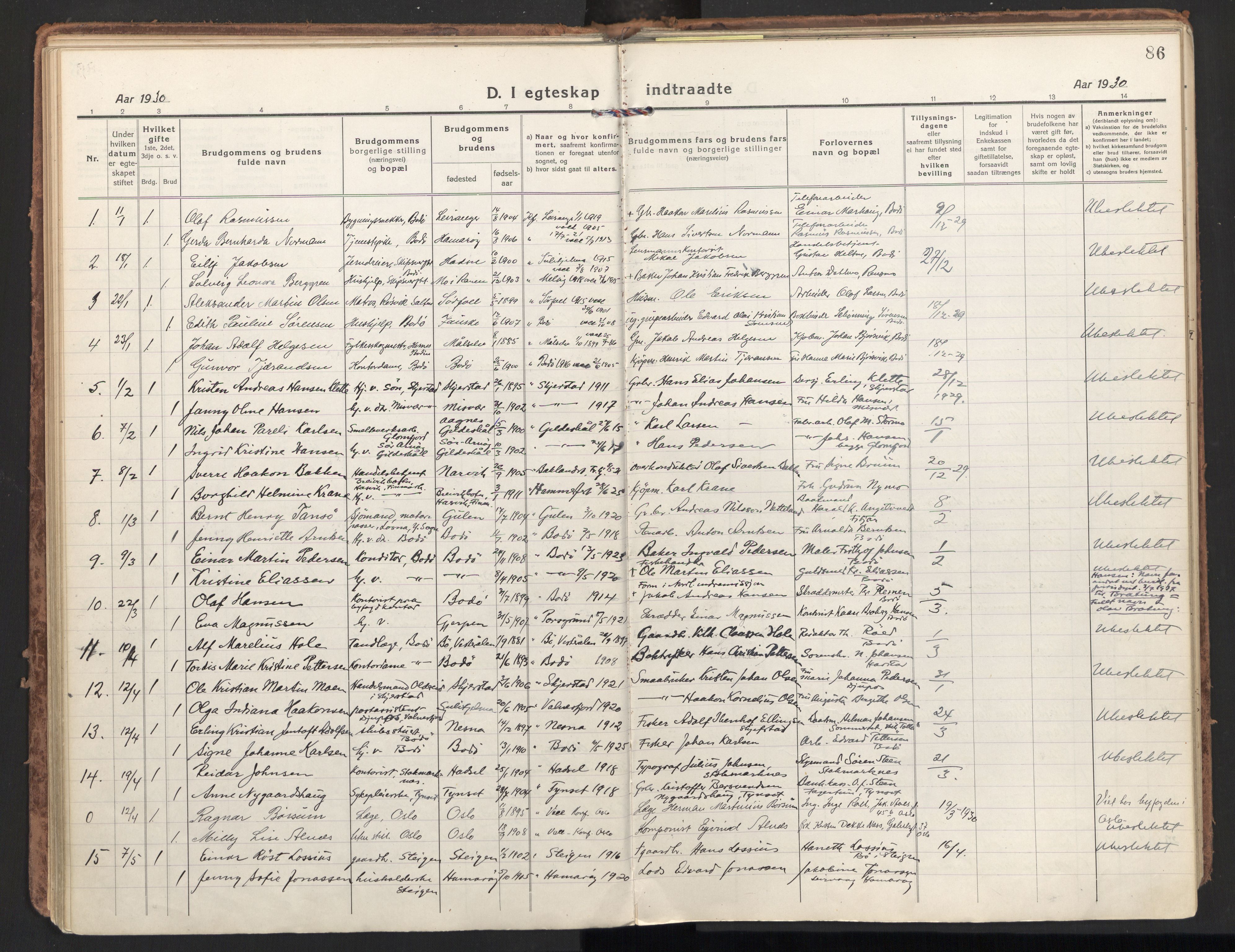 Ministerialprotokoller, klokkerbøker og fødselsregistre - Nordland, SAT/A-1459/801/L0018: Parish register (official) no. 801A18, 1916-1930, p. 86