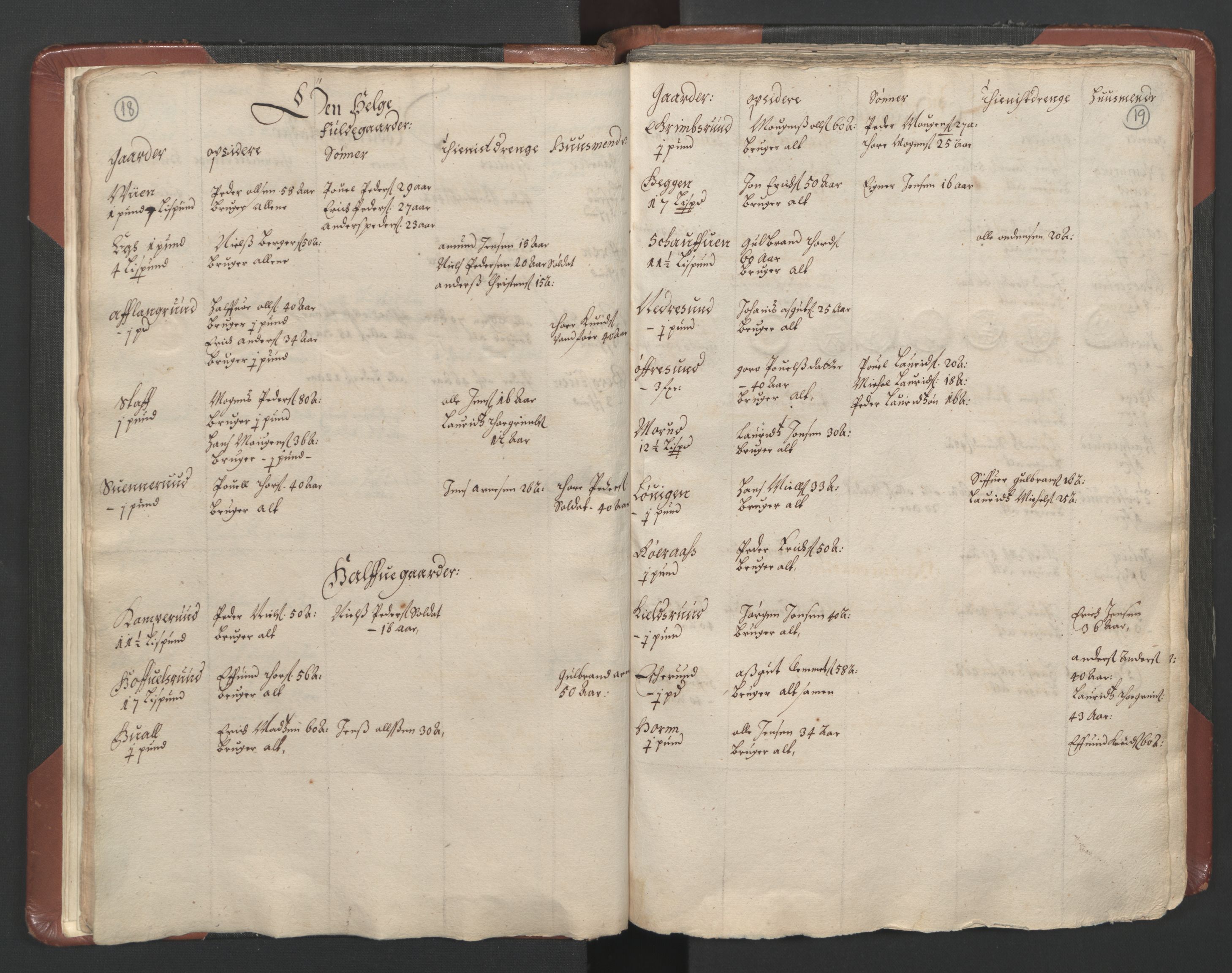 RA, Bailiff's Census 1664-1666, no. 3: Hedmark fogderi and Solør, Østerdal and Odal fogderi, 1664, p. 18-19