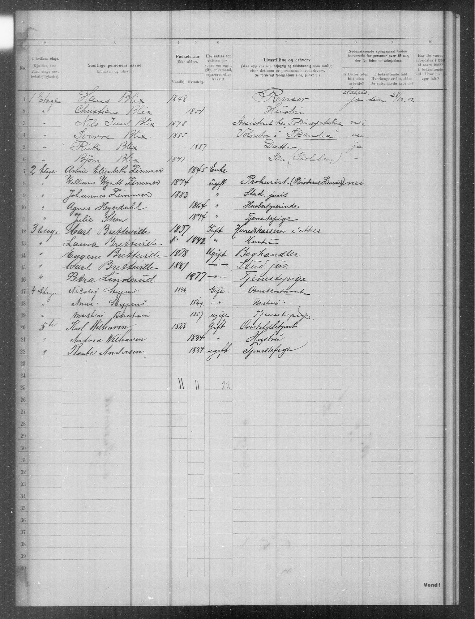 OBA, Municipal Census 1902 for Kristiania, 1902, p. 13333