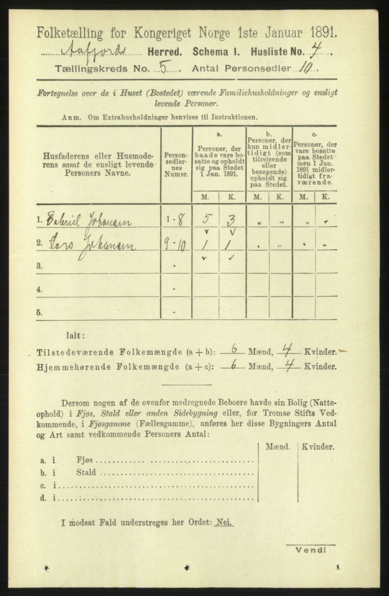 RA, 1891 census for 1630 Åfjord, 1891, p. 1156