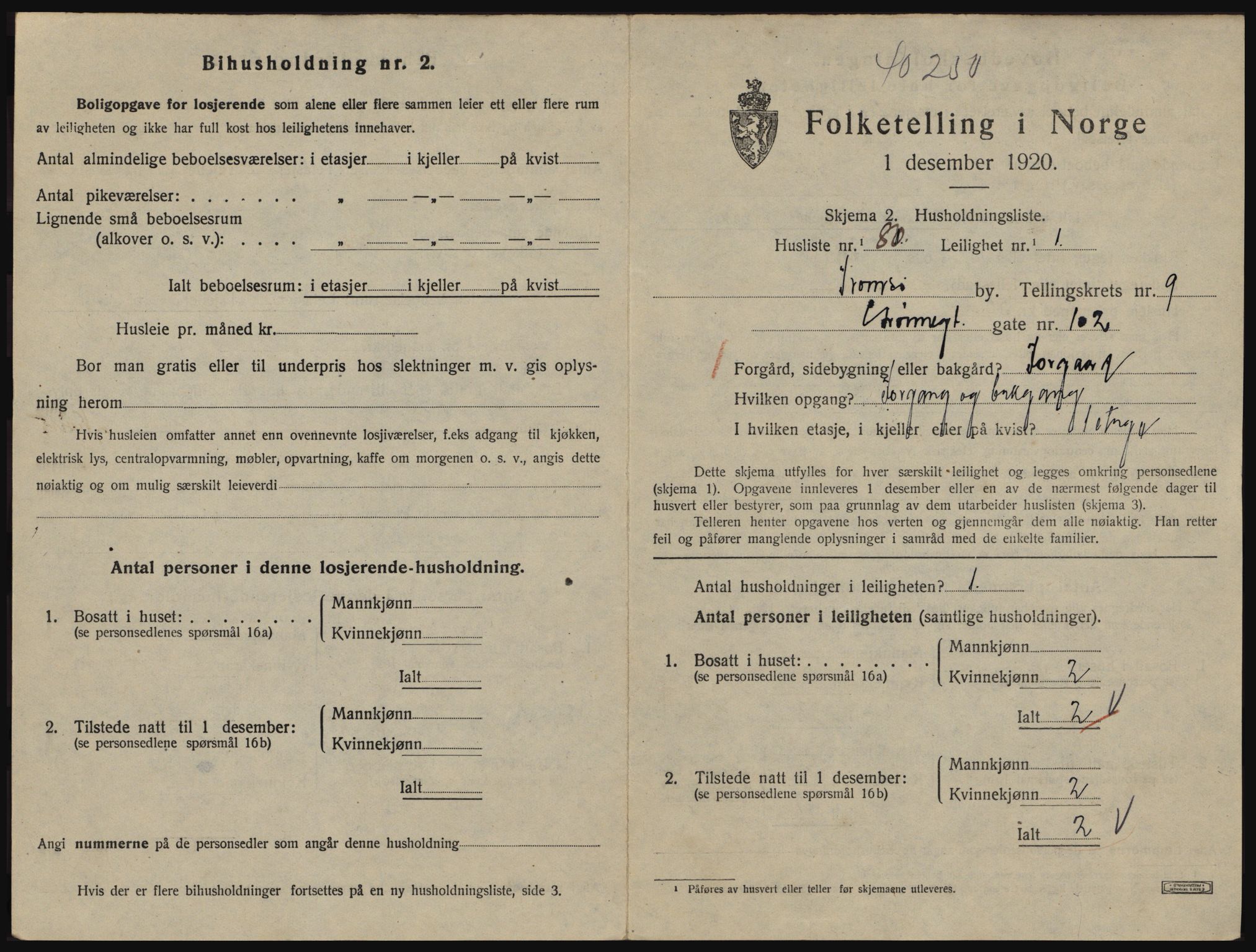 SATØ, 1920 census for Tromsø, 1920, p. 5155