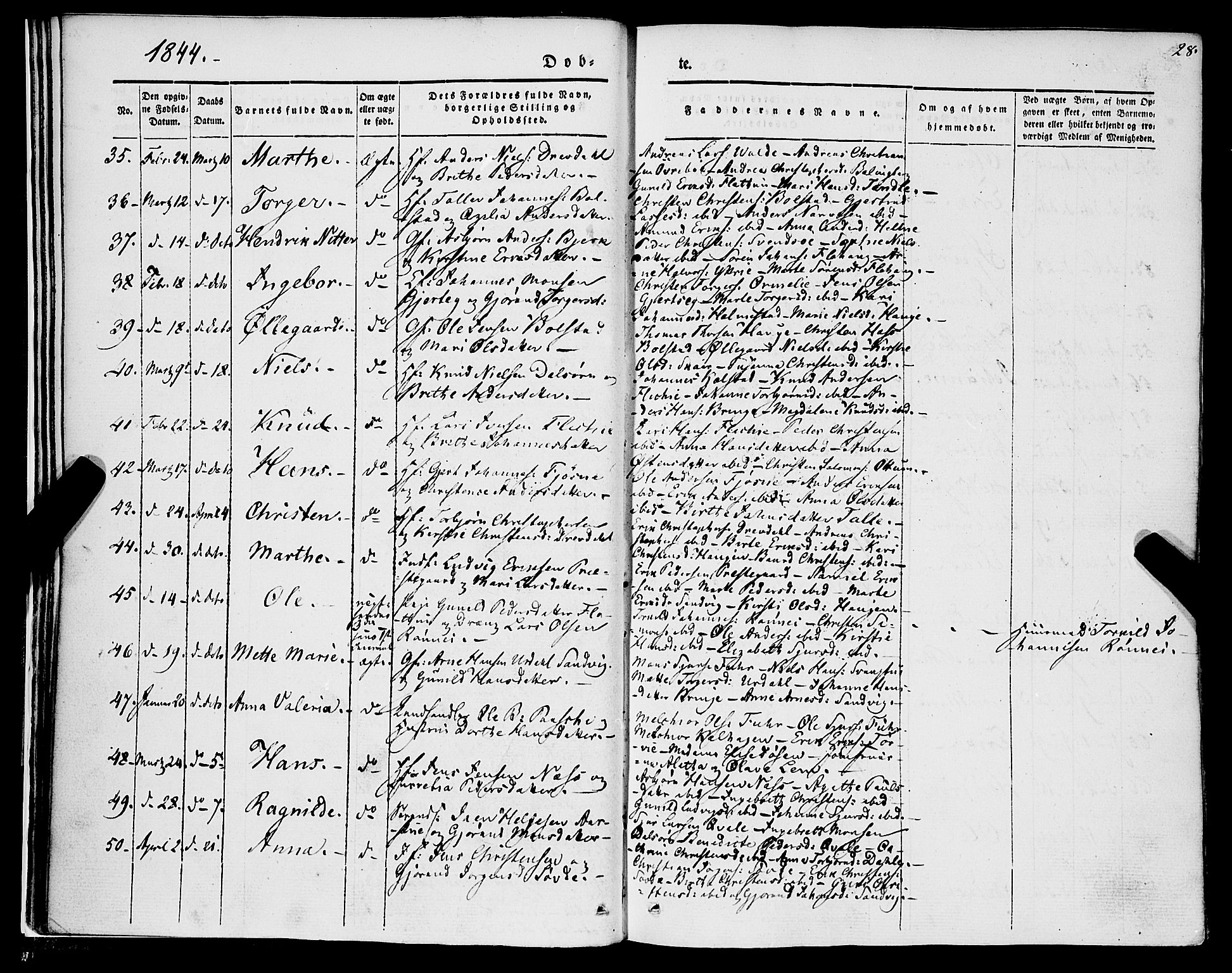 Luster sokneprestembete, AV/SAB-A-81101/H/Haa/Haaa/L0006: Parish register (official) no. A 6, 1840-1848, p. 28