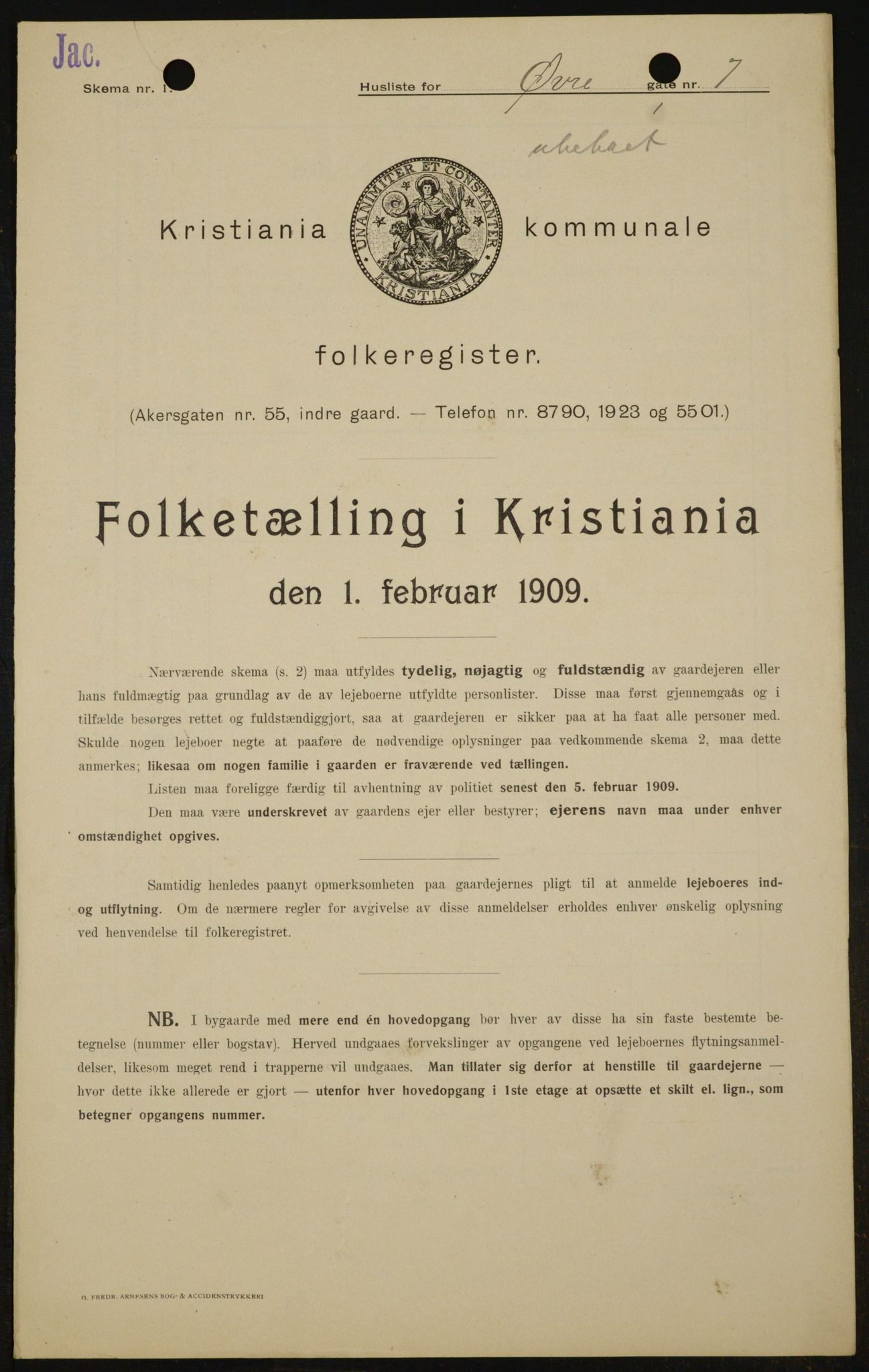 OBA, Municipal Census 1909 for Kristiania, 1909, p. 117821