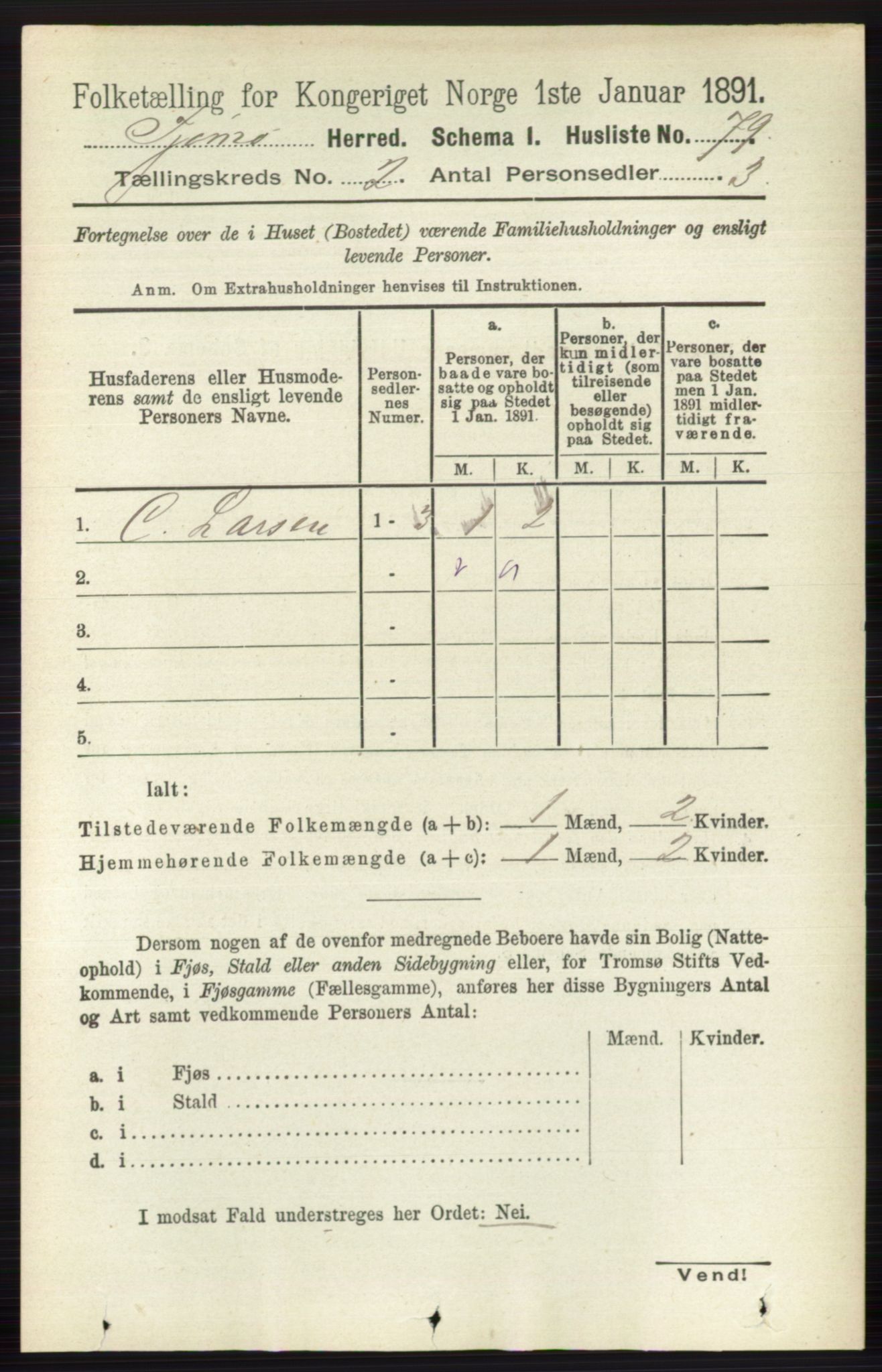 RA, 1891 census for 0723 Tjøme, 1891, p. 364