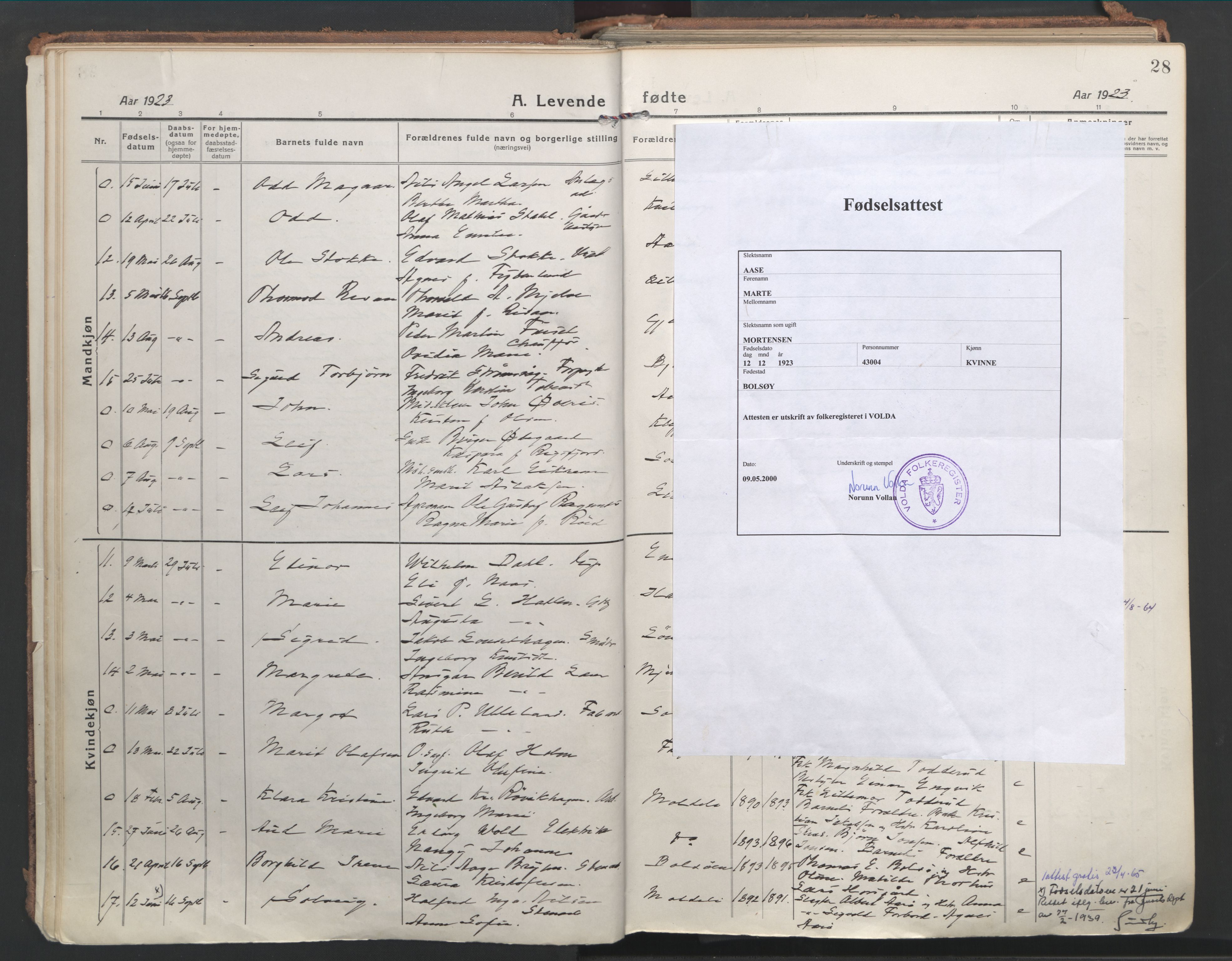 Ministerialprotokoller, klokkerbøker og fødselsregistre - Møre og Romsdal, AV/SAT-A-1454/555/L0659: Parish register (official) no. 555A10, 1917-1971, p. 28