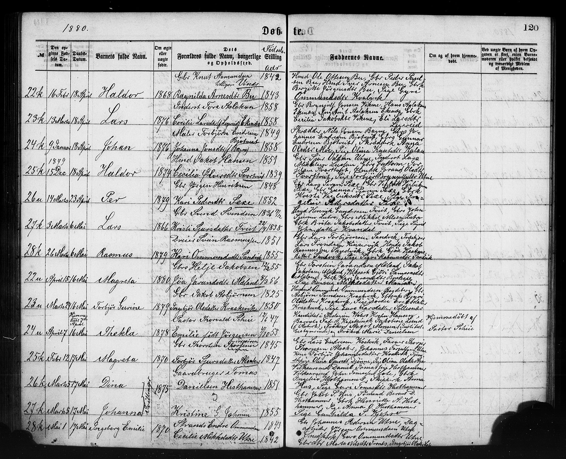 Ullensvang sokneprestembete, SAB/A-78701/H/Haa: Parish register (official) no. A 12, 1867-1881, p. 120