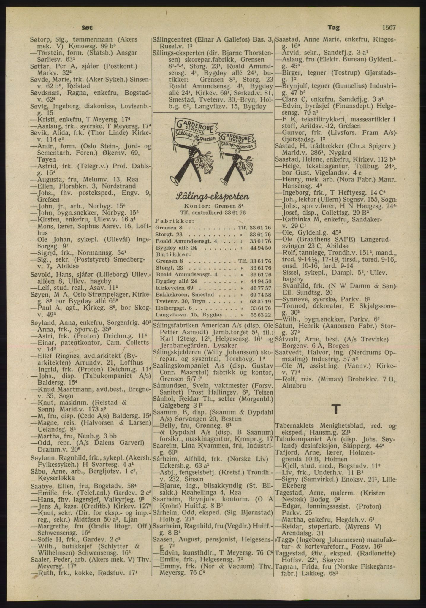 Kristiania/Oslo adressebok, PUBL/-, 1955, p. 1567